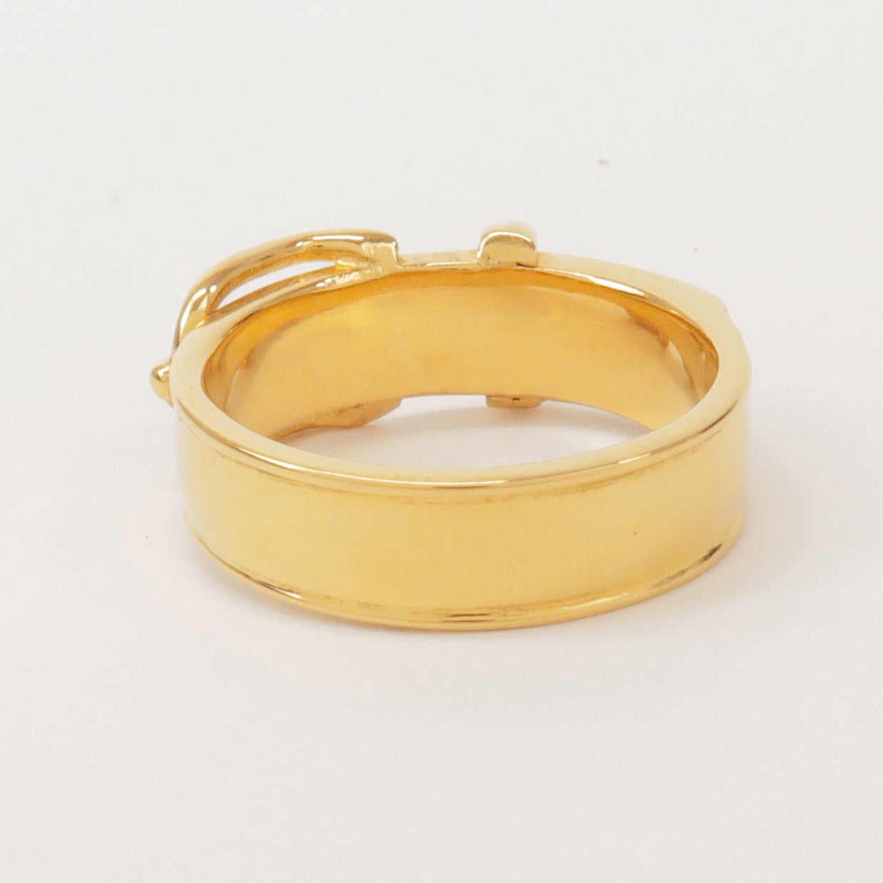 HERMES Ceinture Motif Metal Scarf Ring Gold