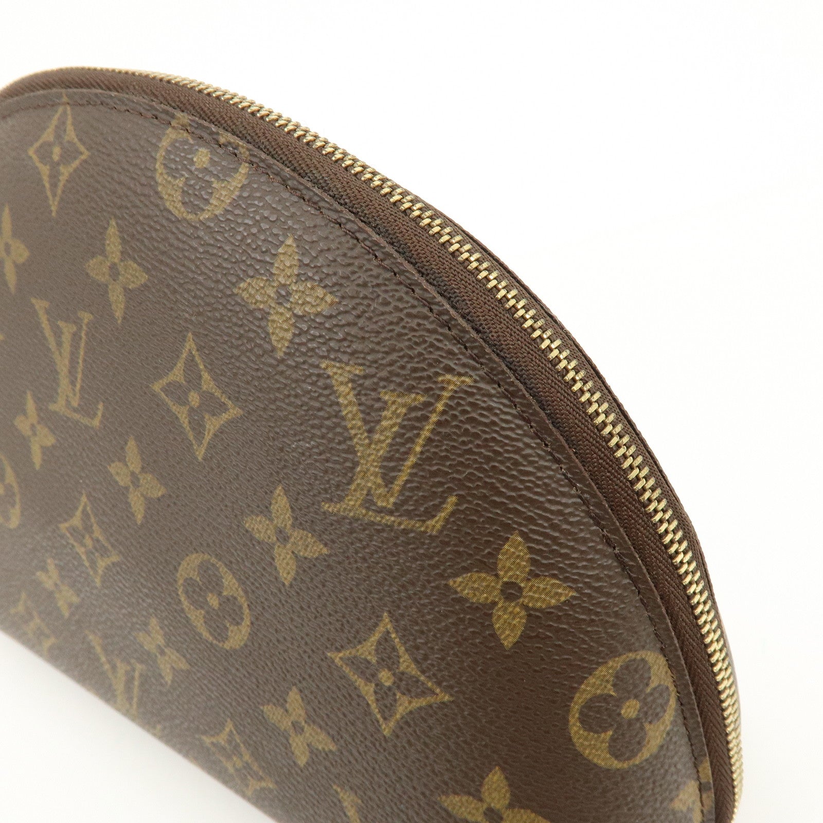 Louis Vuitton Monogram Trousse Demi Ronde Pouch Brown M47520