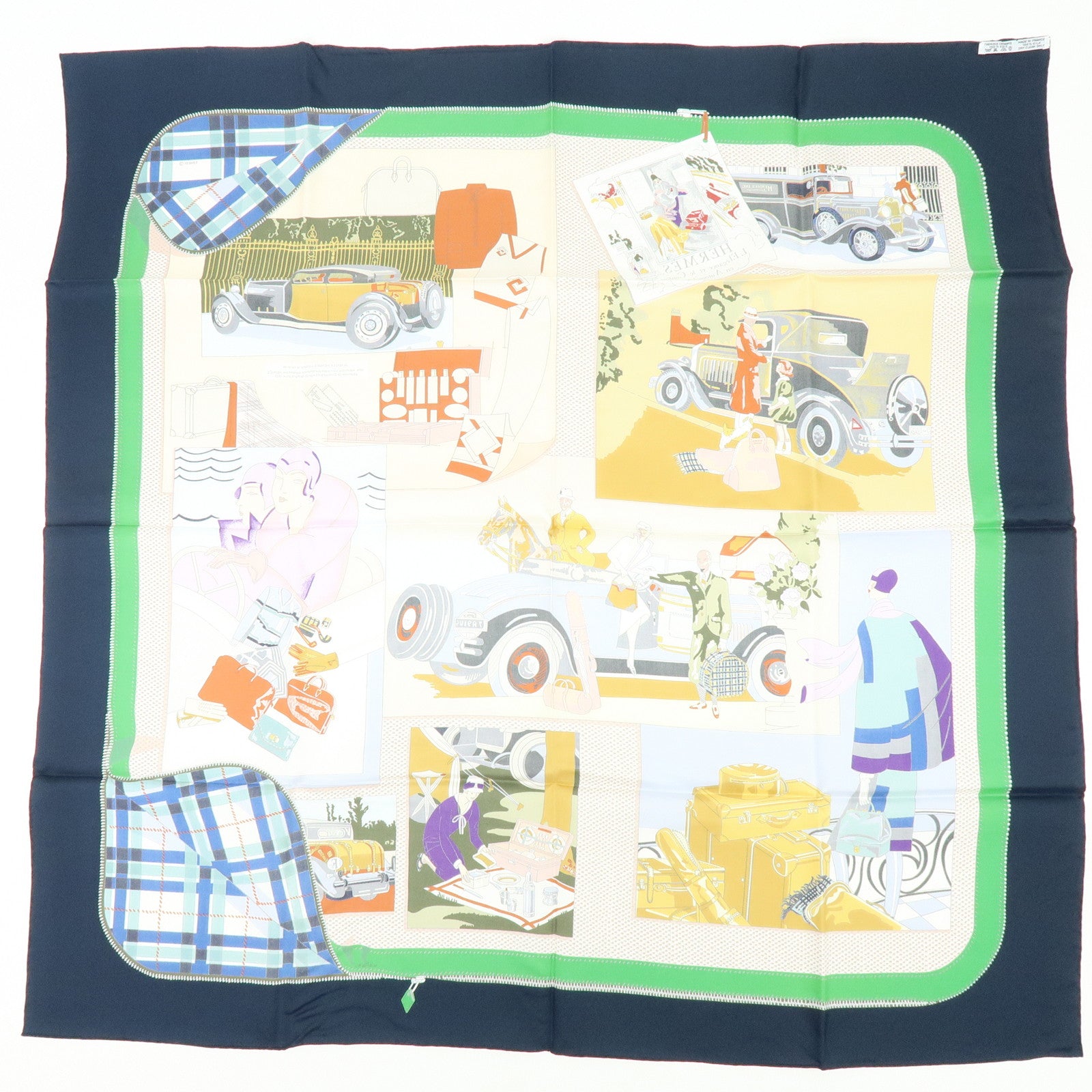 HERMES Carre 90 Silk Scarf L'Elegance et le Confort en Automobile