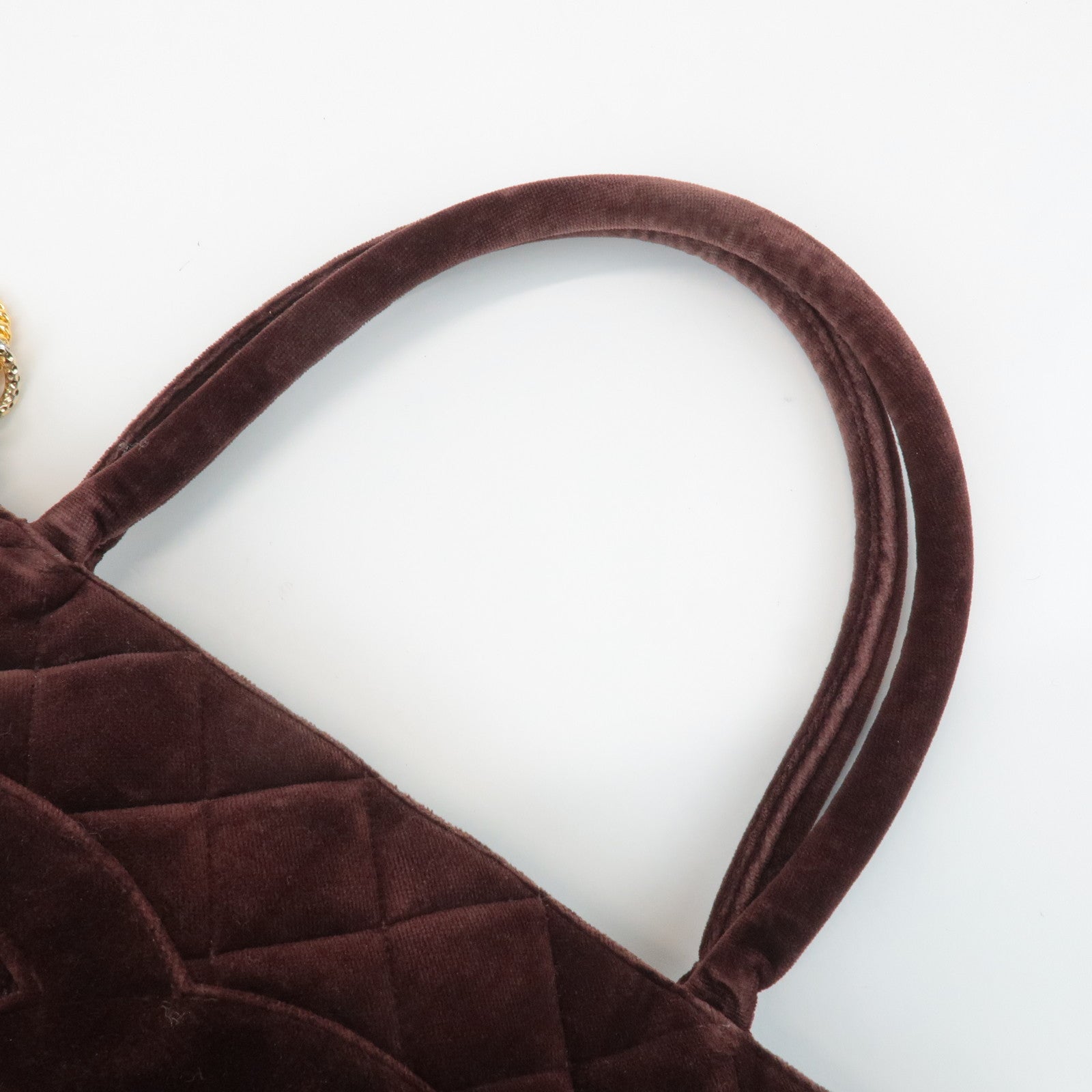 CHANEL Matelasse COCO Mark Velour Medalion Tote Bag Hand Bag A01804 Used