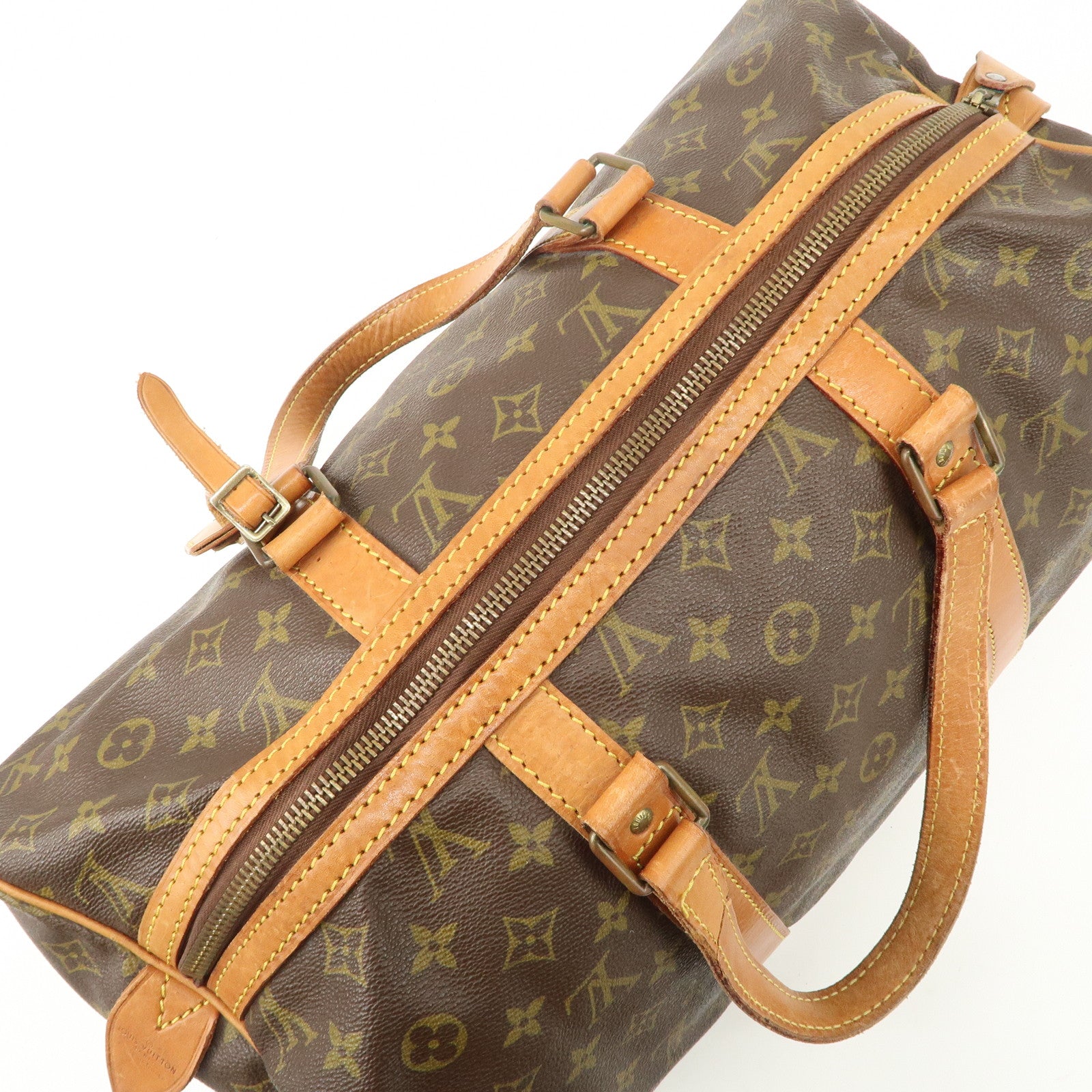 Louis Vuitton Monogram Sac Souple 45 Boston Bag Brown M41624 Used