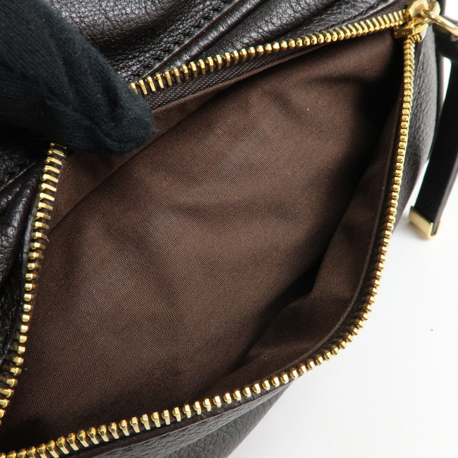 TOD'S  Leather Shoulder Bag Hand Bag Dark Brown