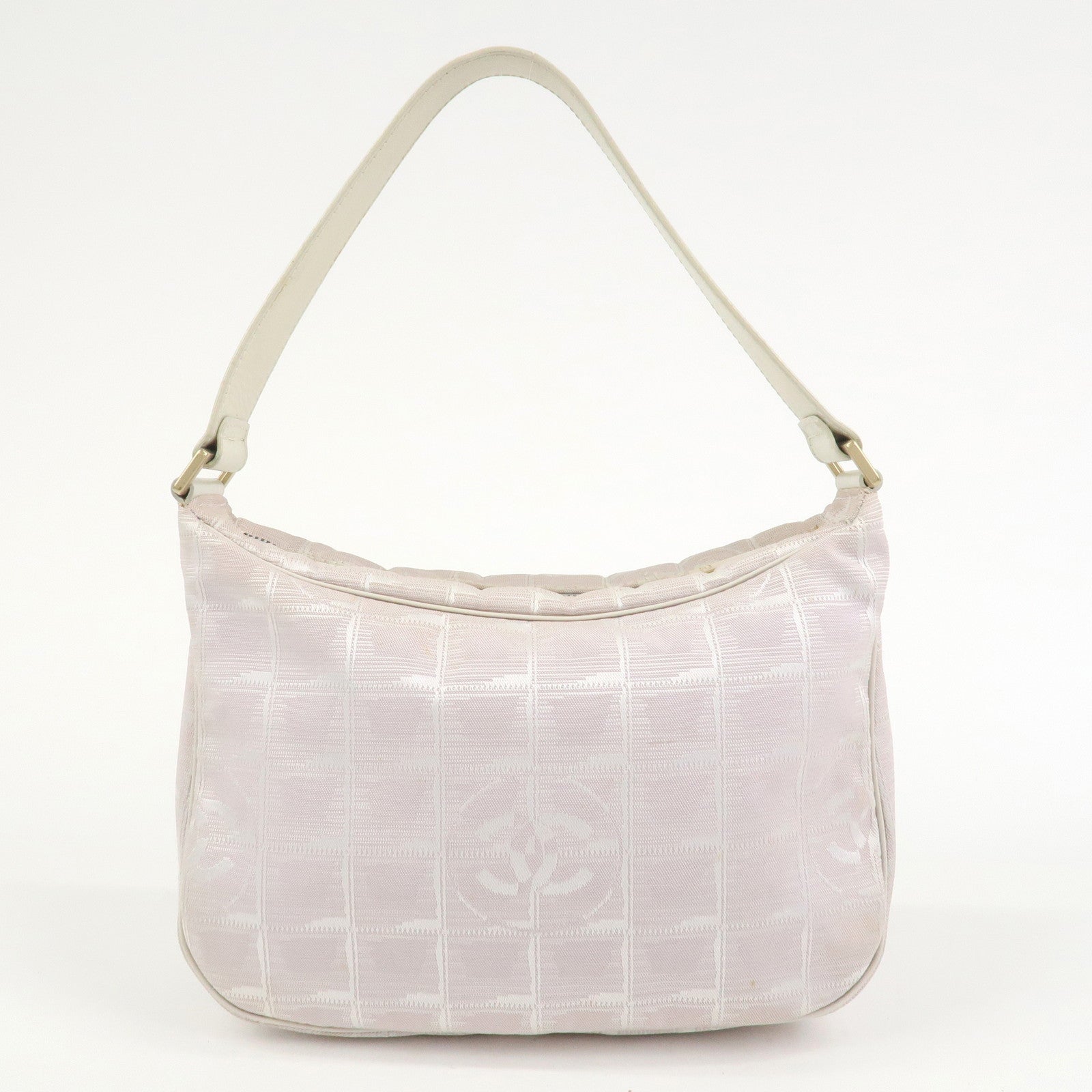 CHANEL New Travel Line Canvas Leather Shoulder Bag Hand Bag Pink
