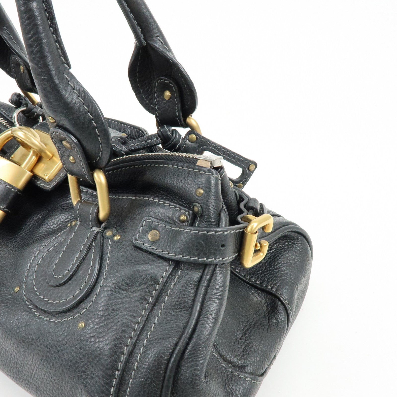 Chloe Paddington Leather Hand Bag Shoulder bag Black