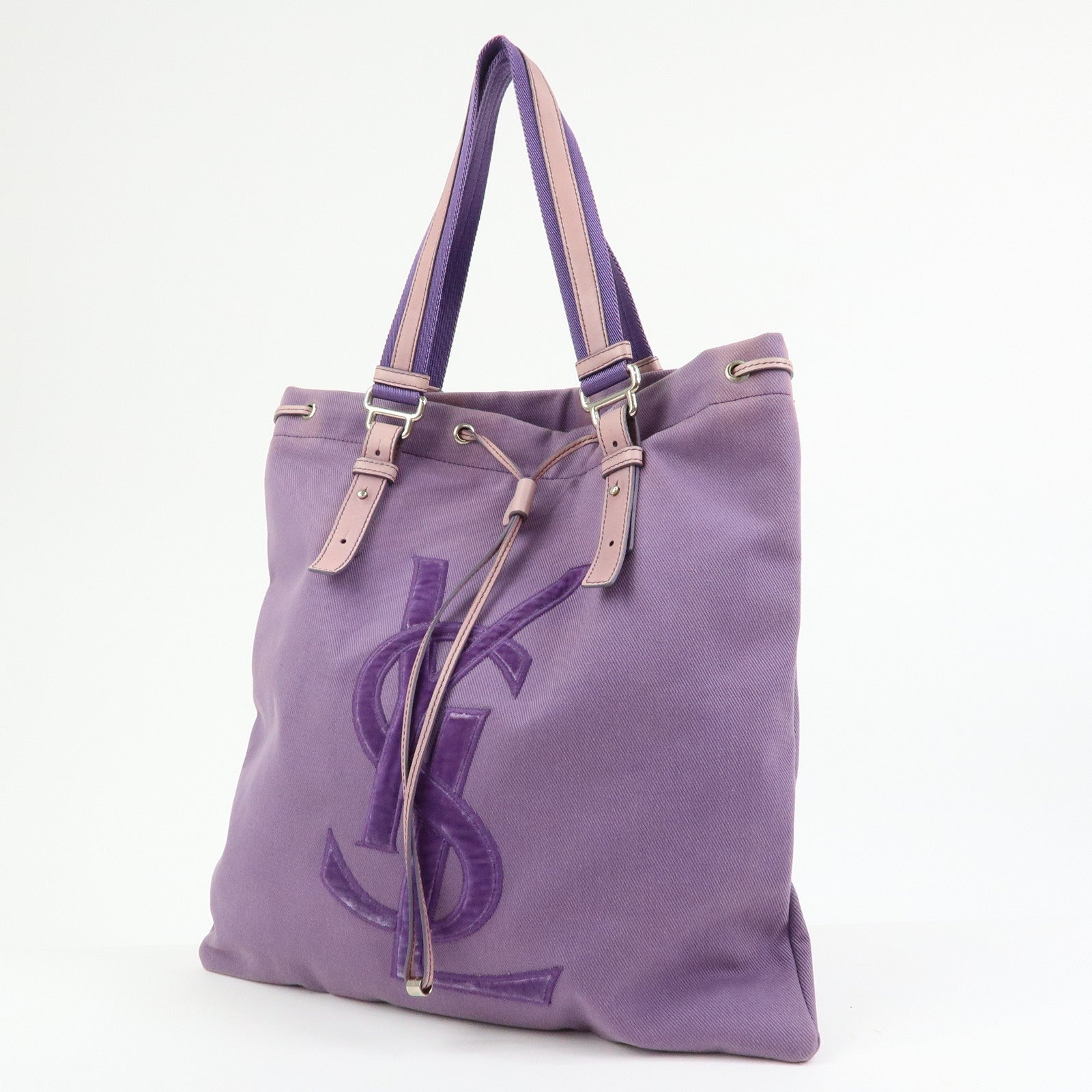 SAINT LAURENT PARIS Kahala Cassandra Canvas Tote Bag Purple 121631