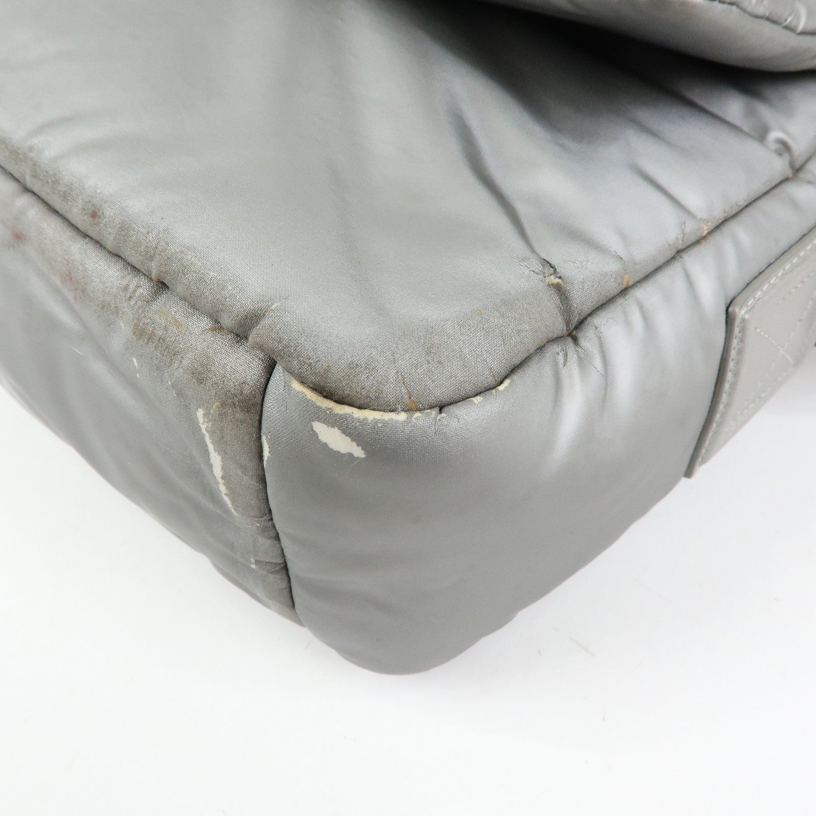 CHANEL Sports Matelasse PVC Coated Canvas Shoulder Bag Silver