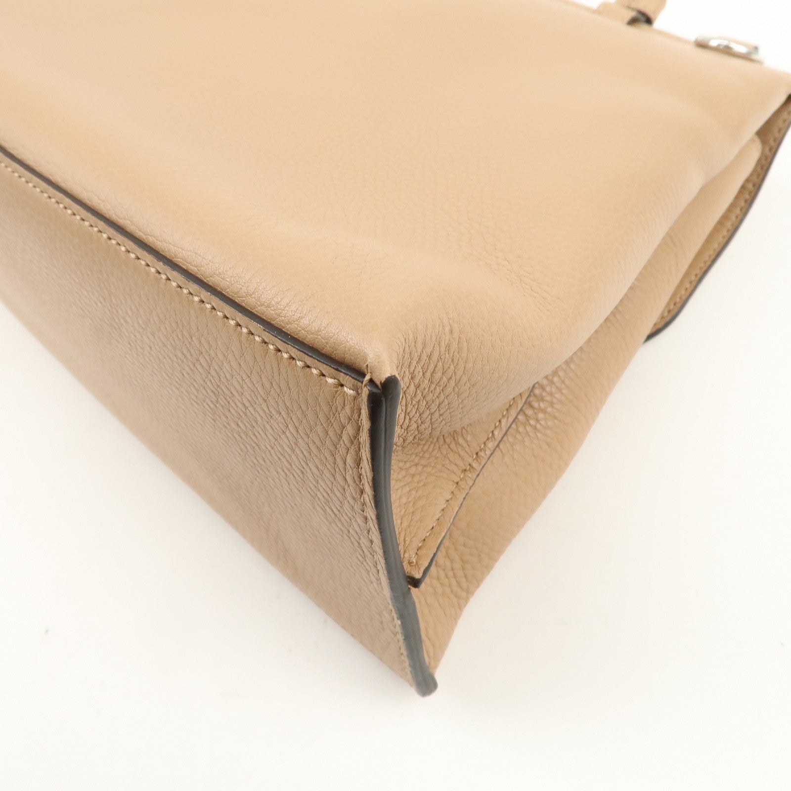 GUCCI Bamboo Leather 2WAY Bag Hand Bag Shoulder Bag Beige 392013