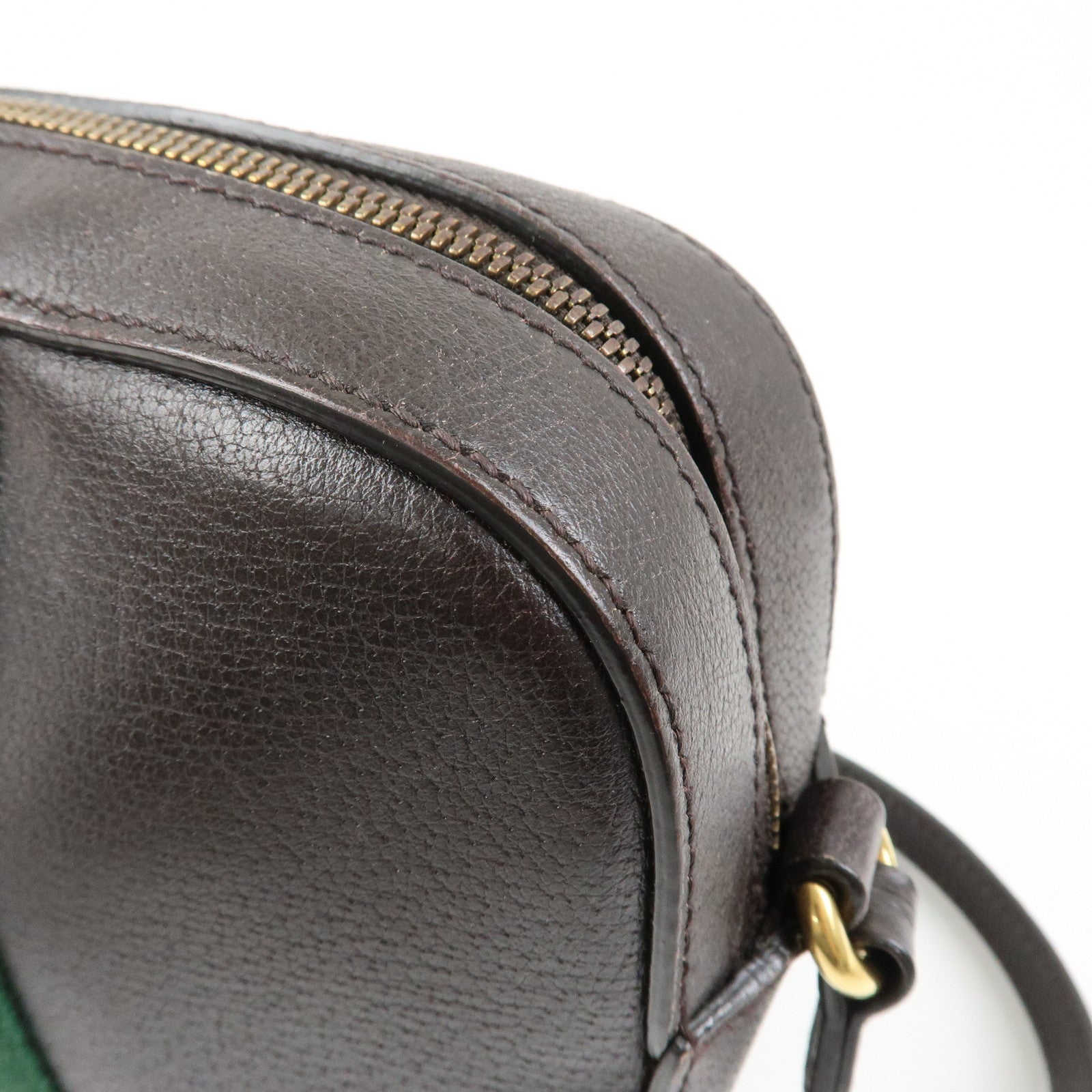 GUCCI Sherry Leather Shoulder Bag Crossbody Bag Brown 412008