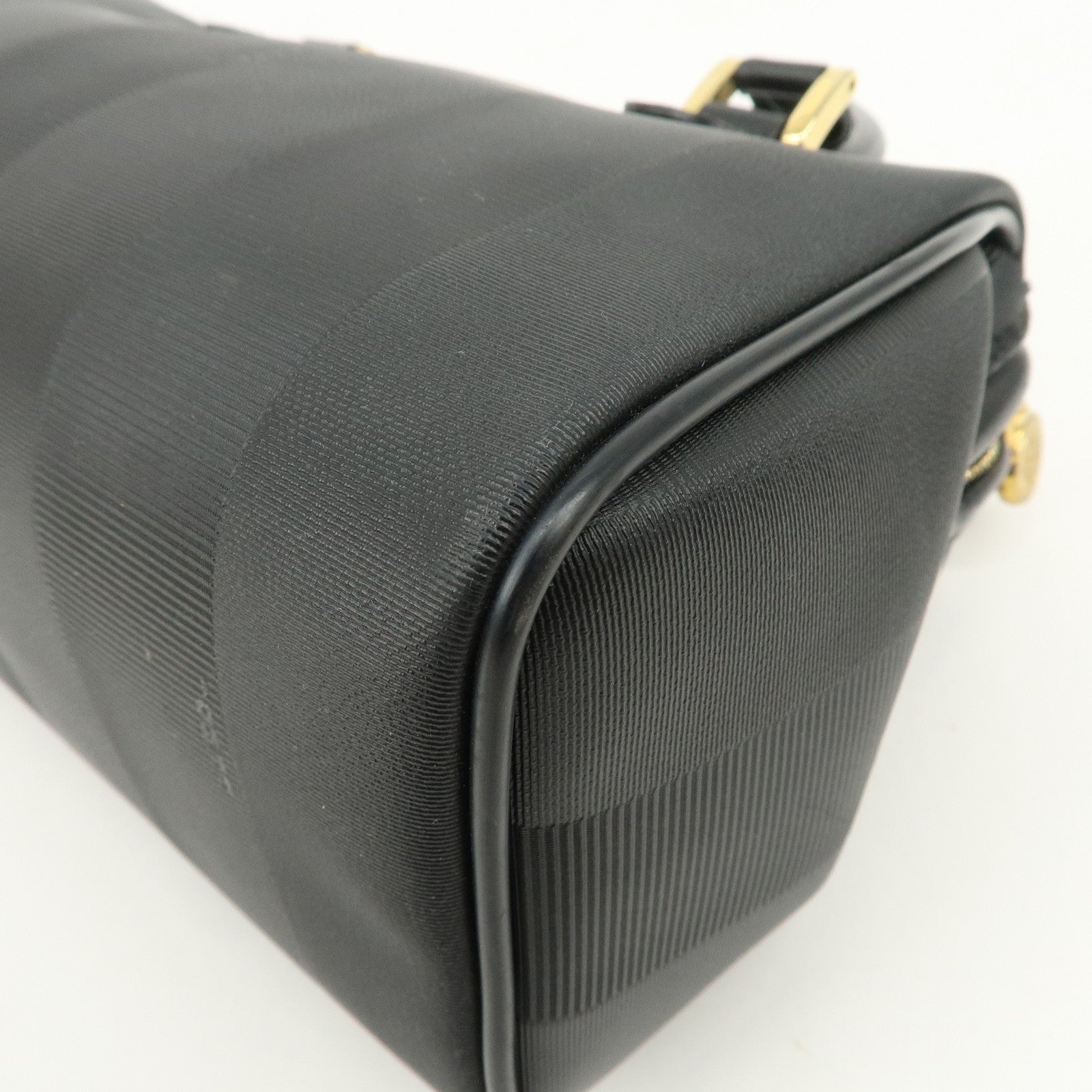 FENDI Pequin PVC Canvas Leather 2Way Boston Bag 259022