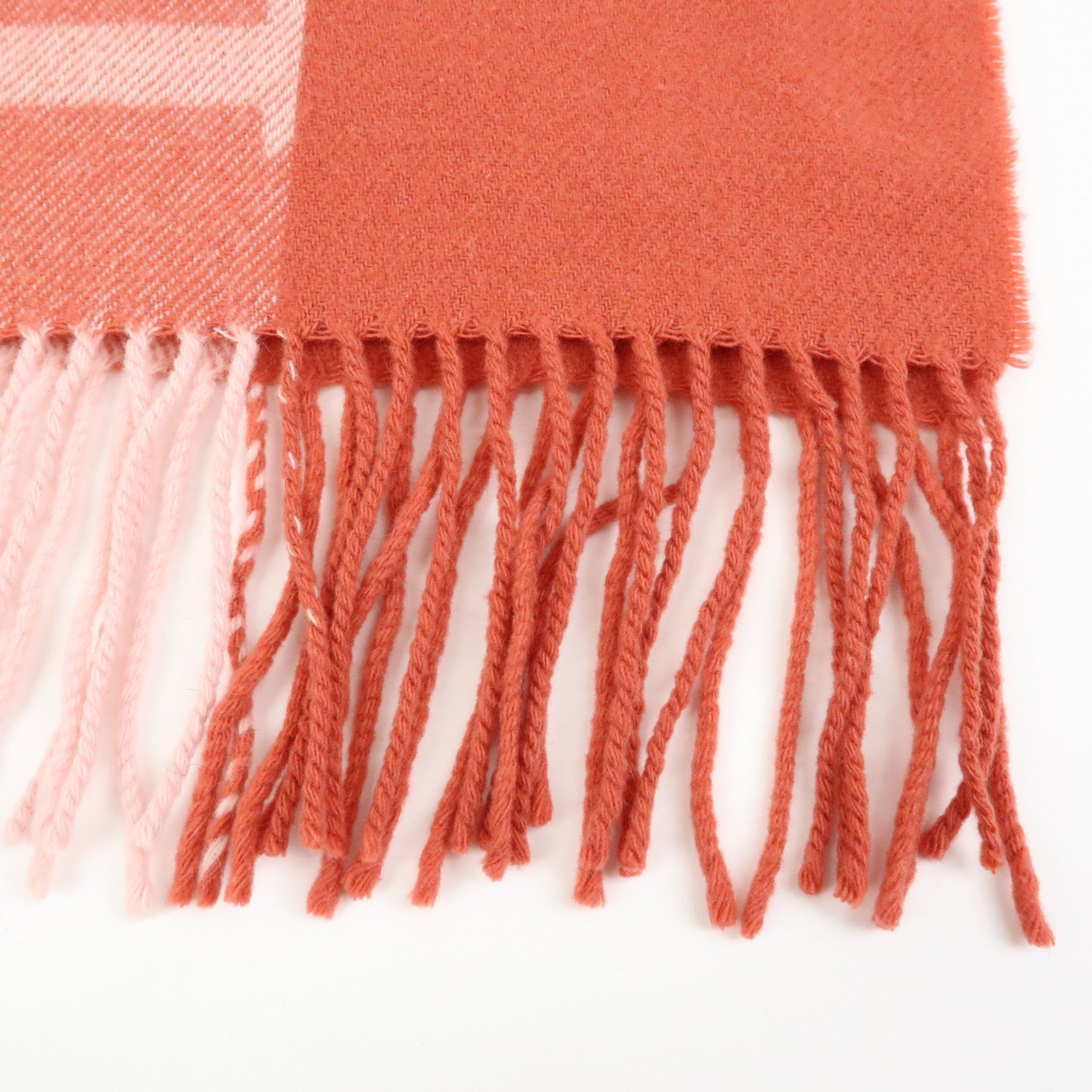 Christian Dior Logo Wool Cashmere Fringe Scarf Red