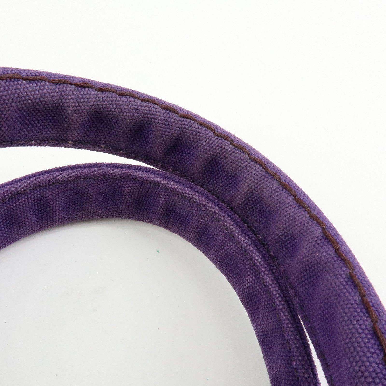 PRADA Canapa Triangle Logo Canvas Tote Bag Hand Bag Purple B1877B