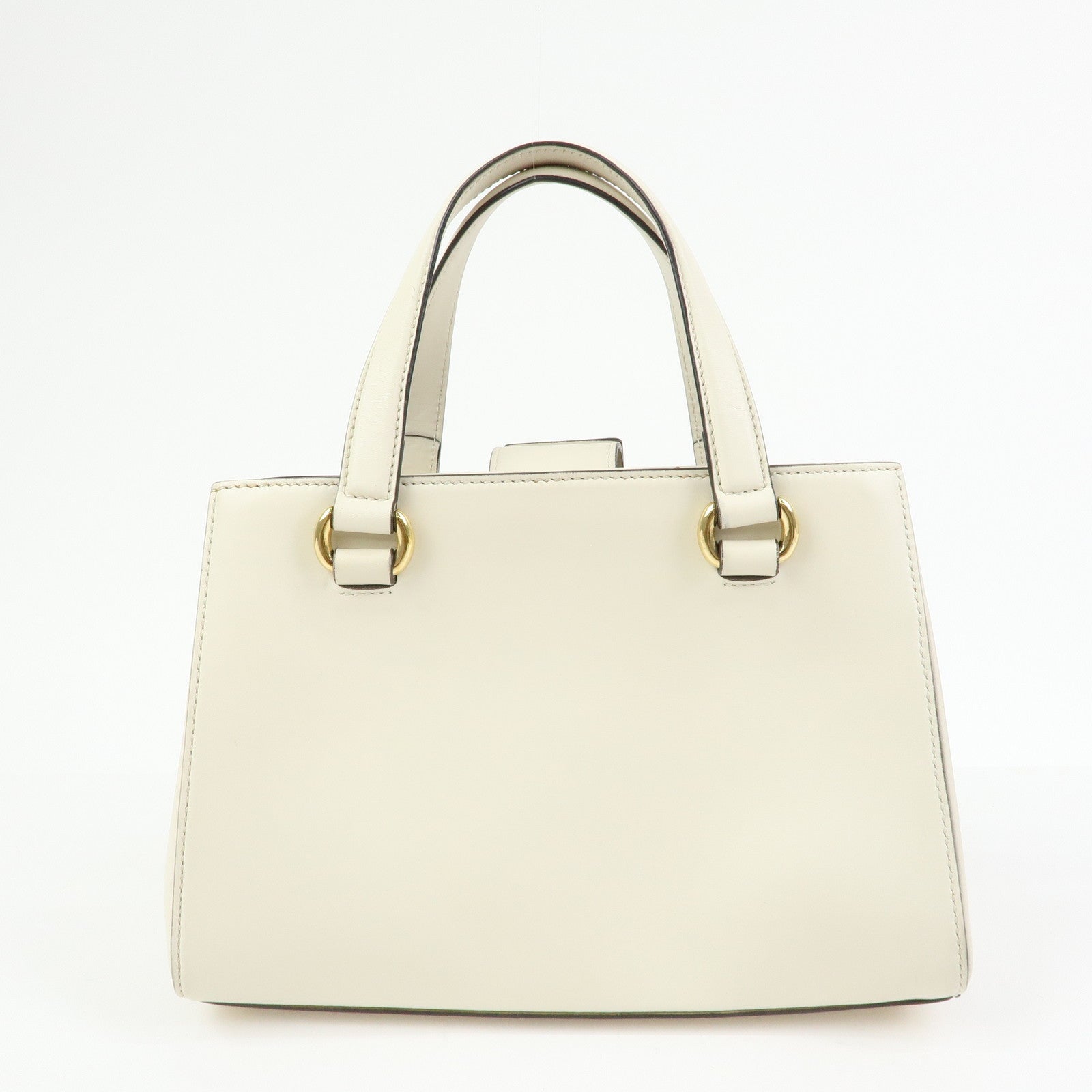 GUCCI Sylvie Sherry Leather 2Way Bag Hand Shoulder Bag White 460381