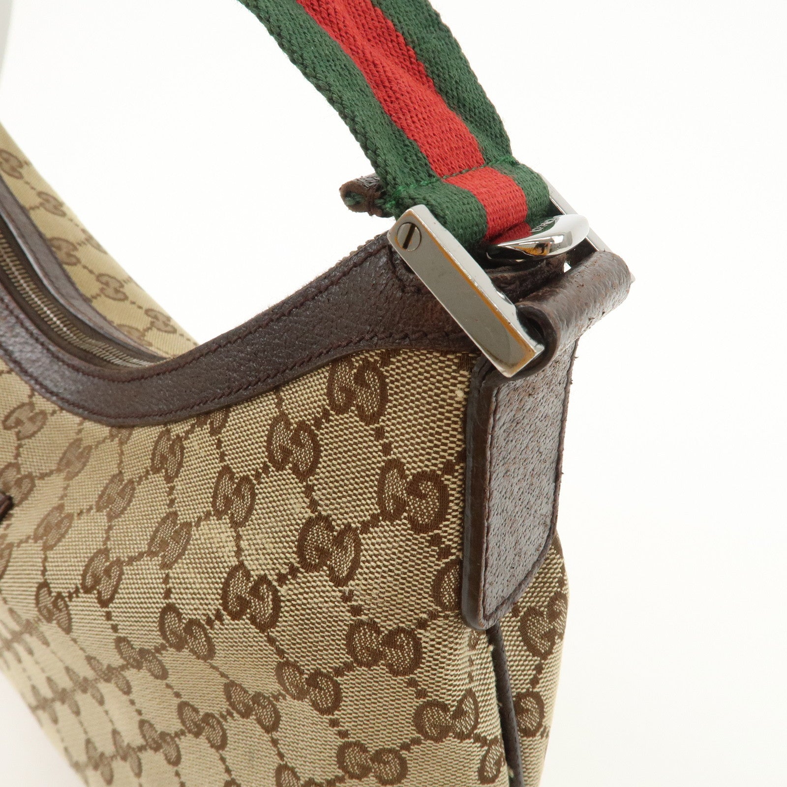 GUCCI Sherry GG Canvas Leather Shoulder Bag Beige Brown 181092