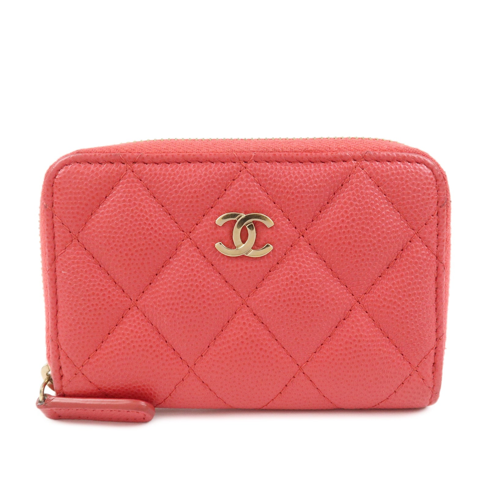 CHANEL COCO Mark Matelasse Caviarskin Classic Zippy CoinCase AP0216