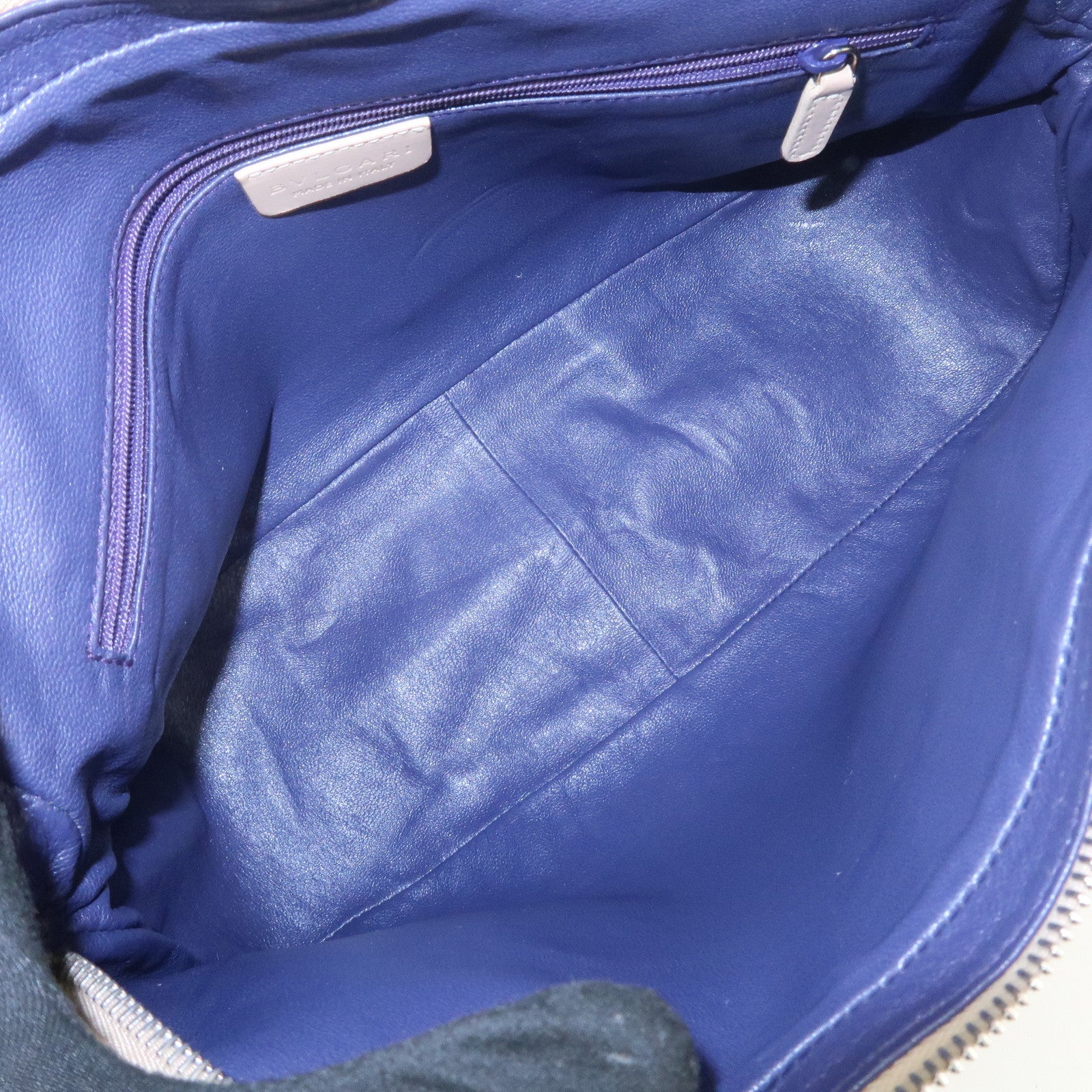 BVLGARI Logo Leather Hand Bag Shoulder Bag Beige