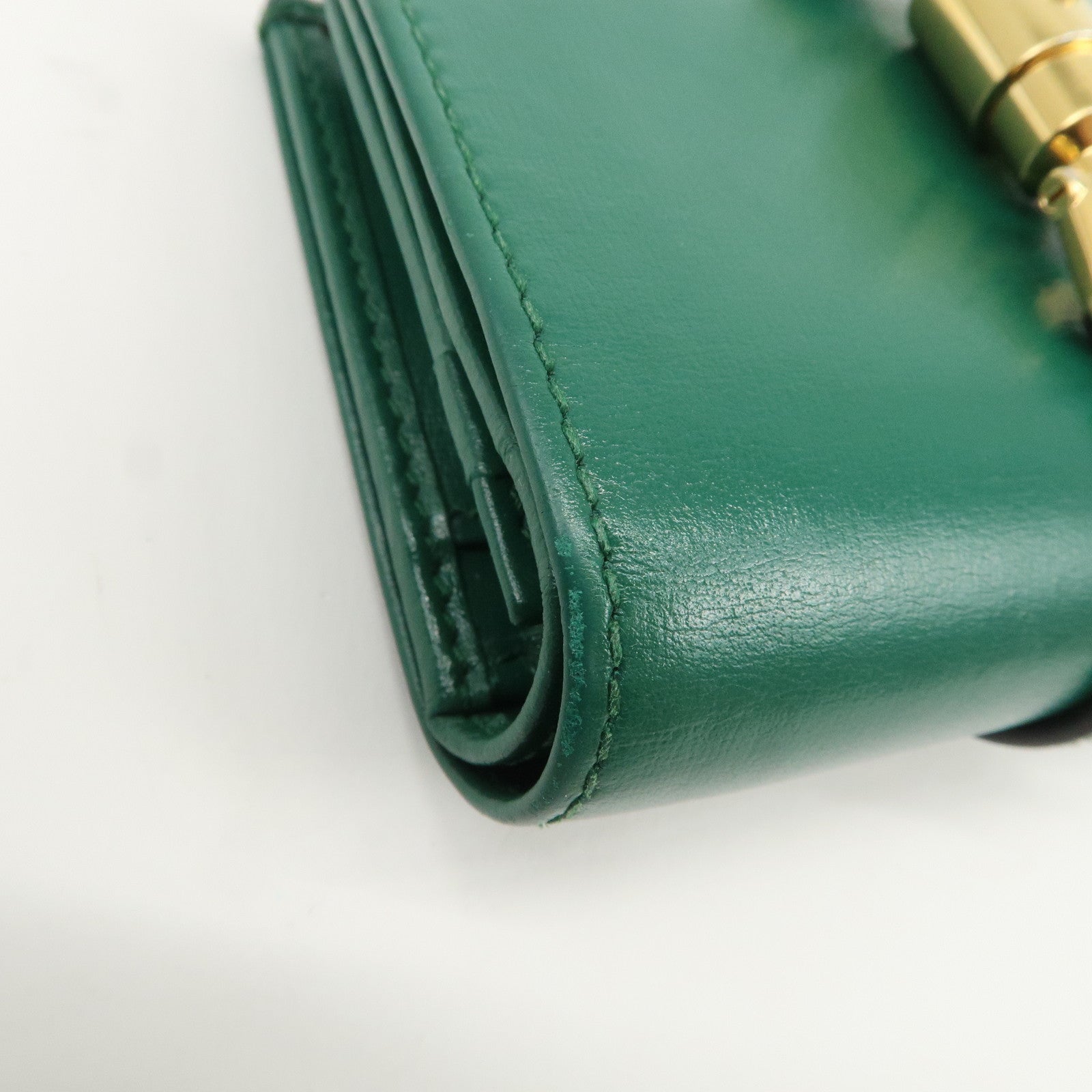 GUCCI Jackie 1961 Leather Bi-Fold Compact Wallet Green 645536