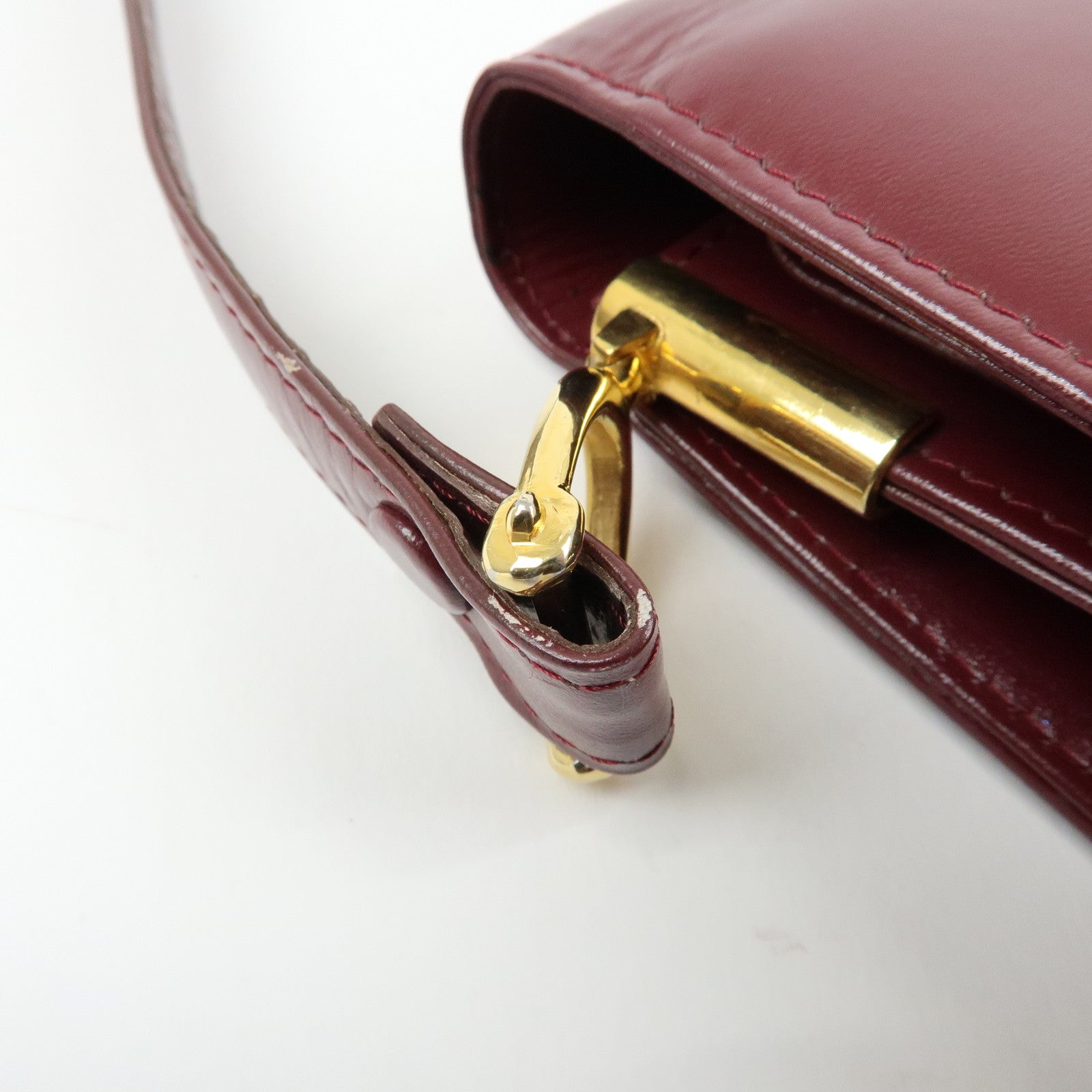 Cartier Must de Cartier Leather Shoulder Bag Crossbody Bag Bordeaux
