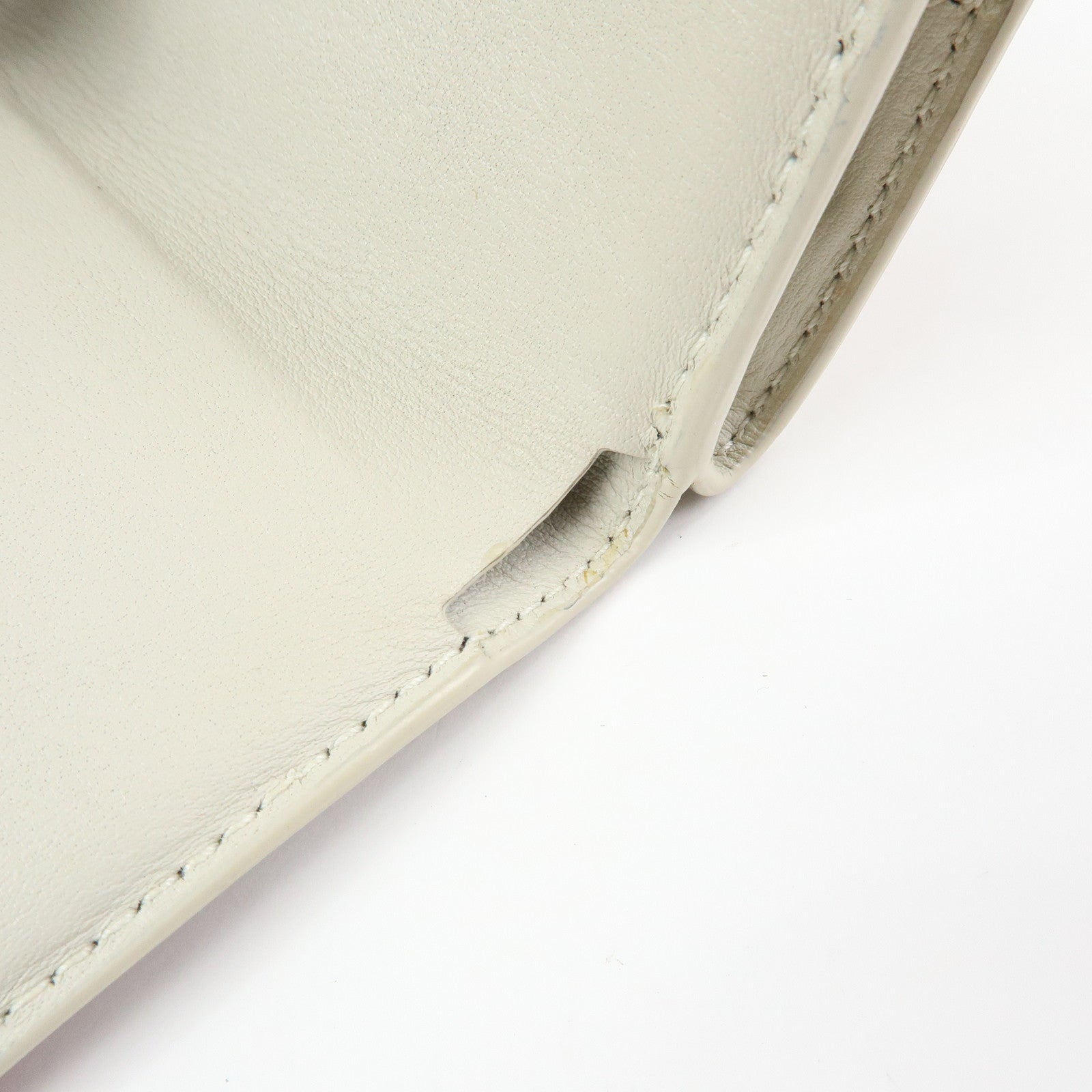 SAINT LAURENT PARIS Leather Compact Tri-fold Wallet Cherry Red