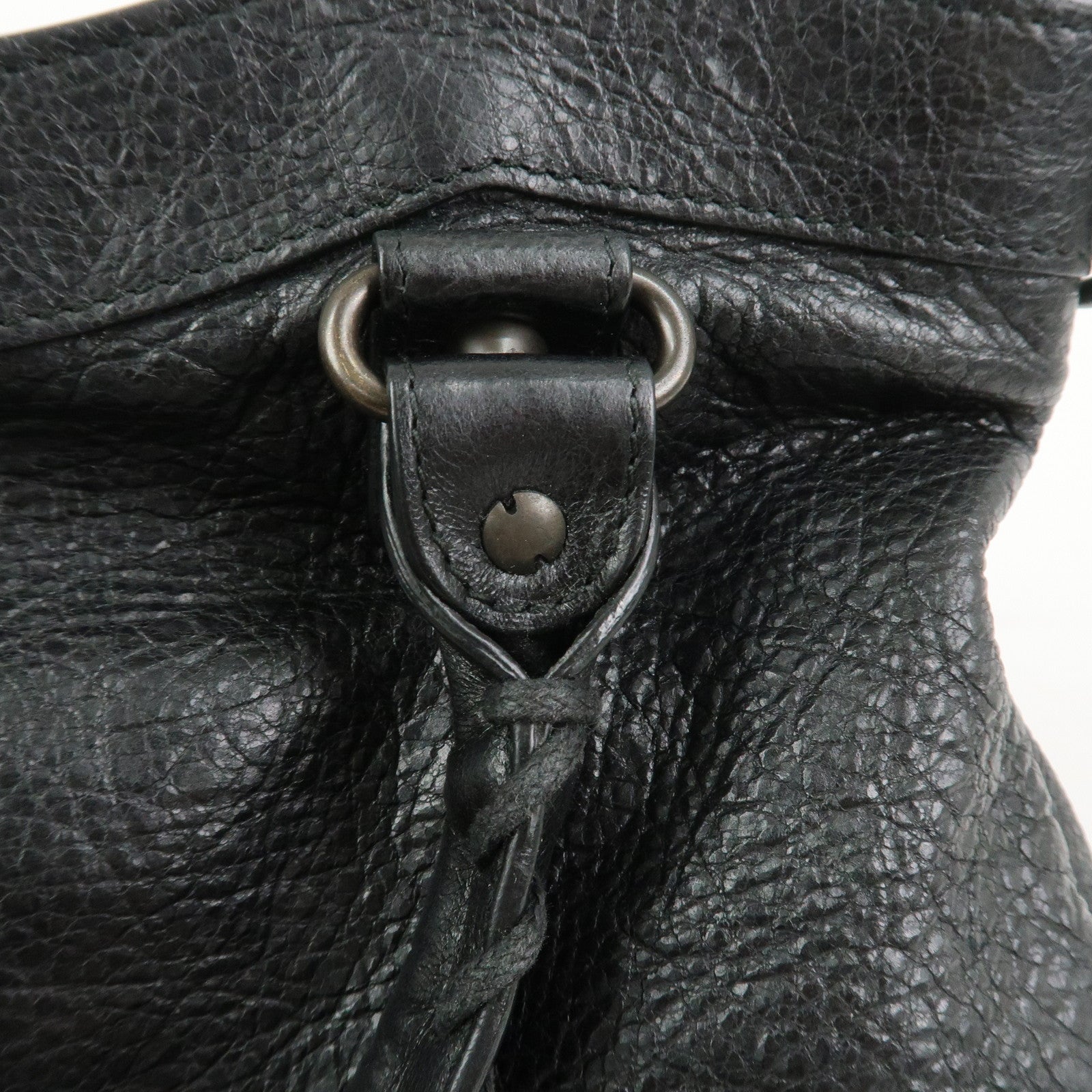 BALENCIAGA The First Leather 2Way Bag Shoulder Bag Black 103208