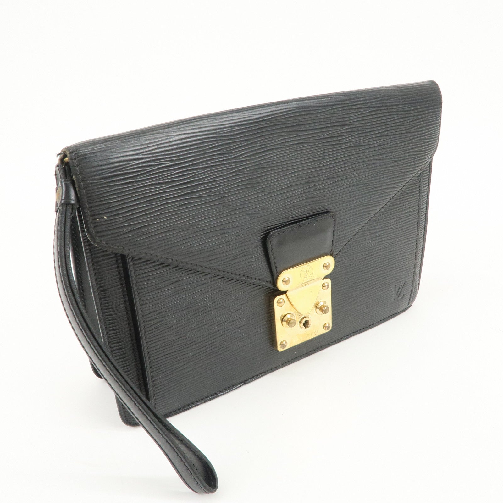 Louis Vuitton Epi Sellier Dragonne Clutch Bag Noir Black M52612