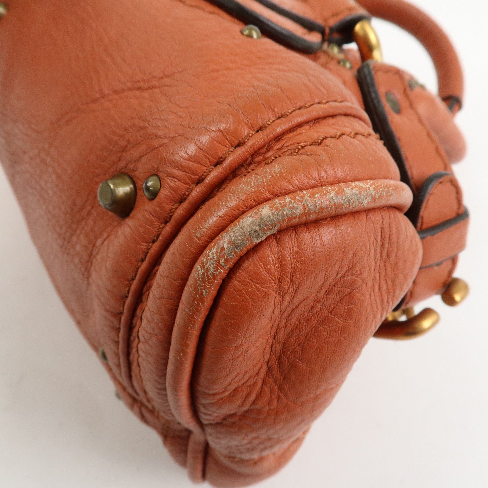 Chloe Paddington Leather Hand Bag Shoulder Bag Orange