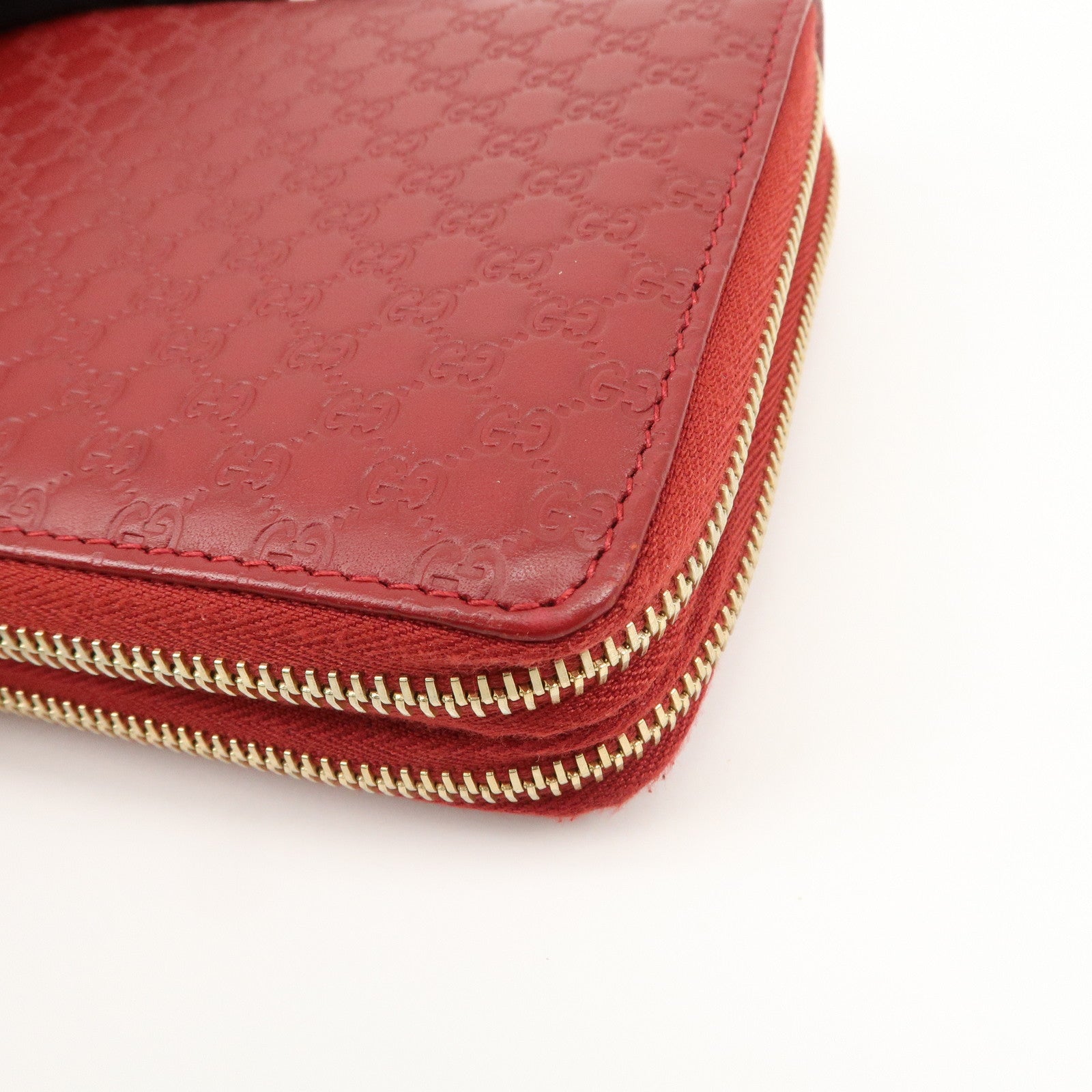 GUCCI Micro Guccissima Leather Travel Case Clutch Bag Red 544250 Used