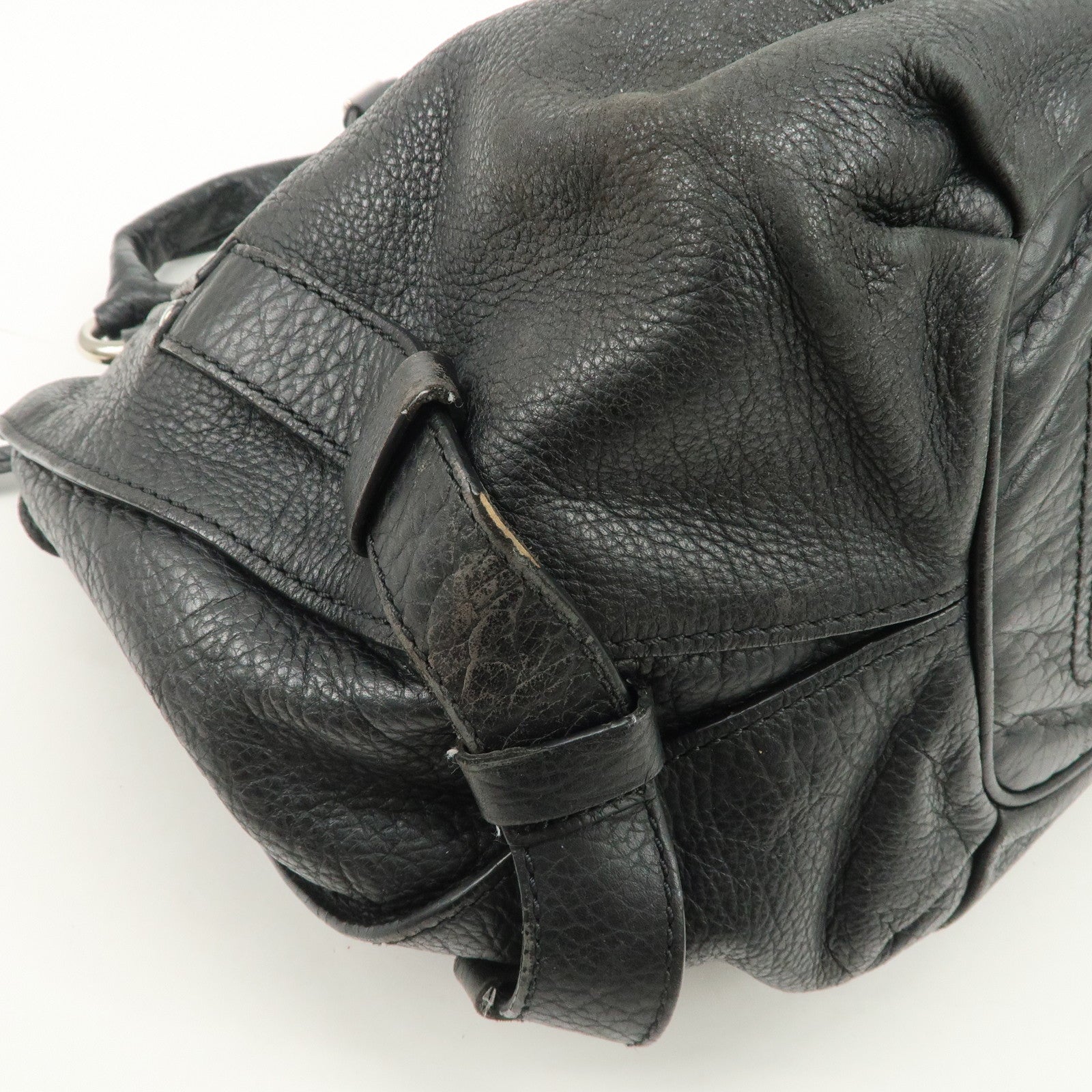 CELINE Bittersweet Leather Shoulder Bag Hand Bag Black