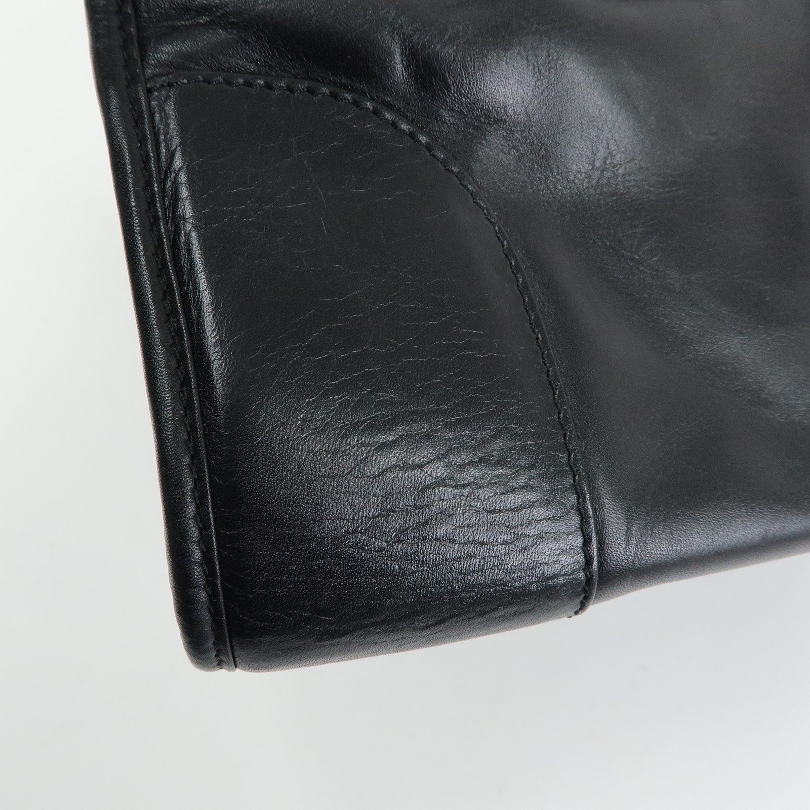 LOEWE Anagram Amazona 50 Leather Hand Bag Boston Bag Black
