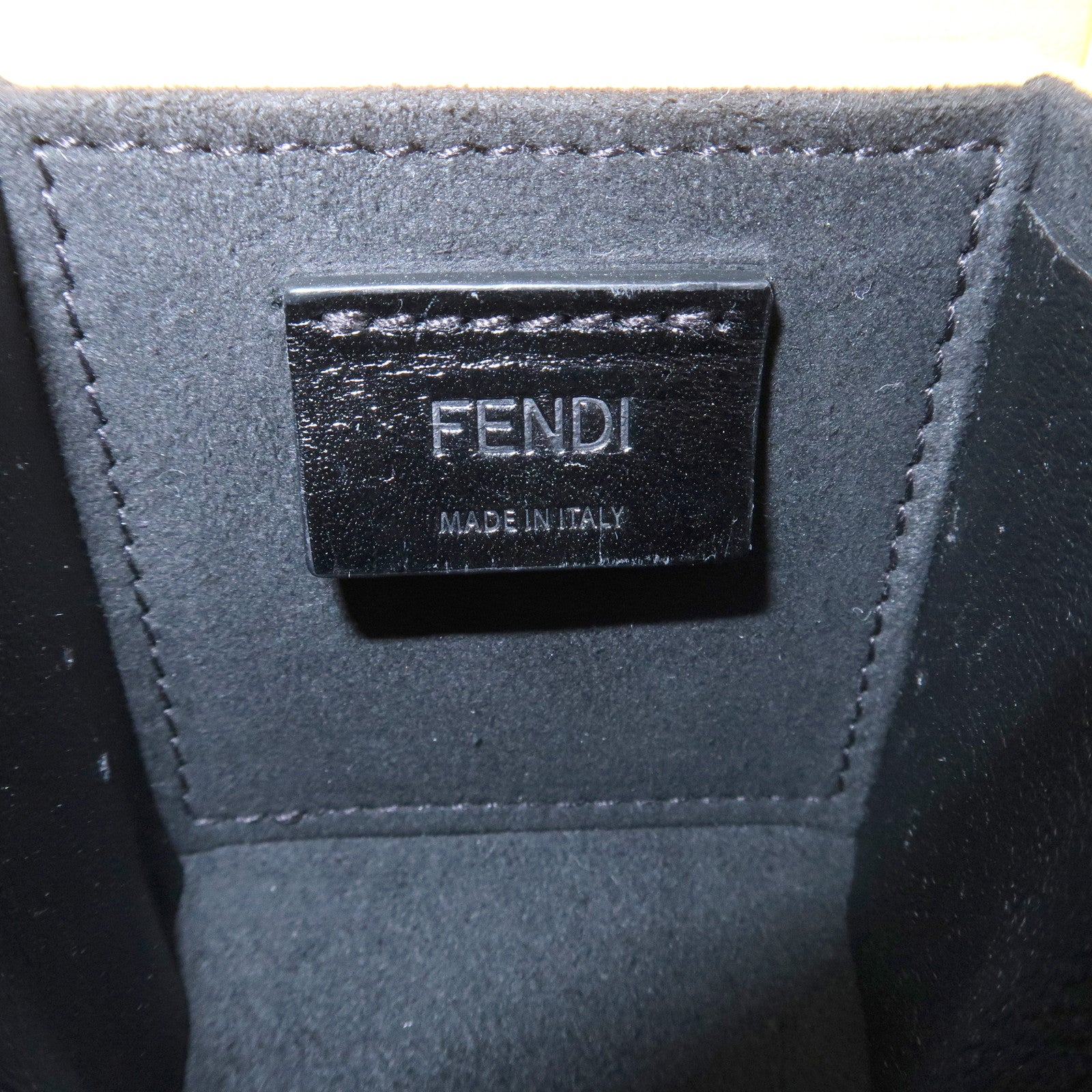FENDI Logo Leather Mini Box Bag Charm Key Holder Yellow 7AR894