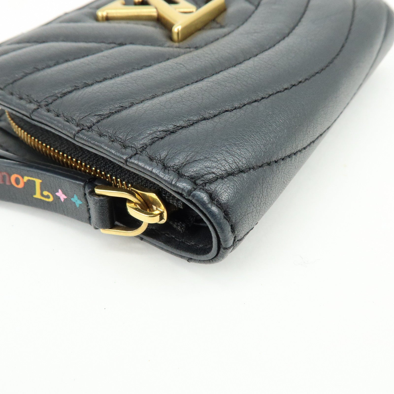 Louis Vuitton New Wave Leather Zippy Compact Wallet Noir M63789