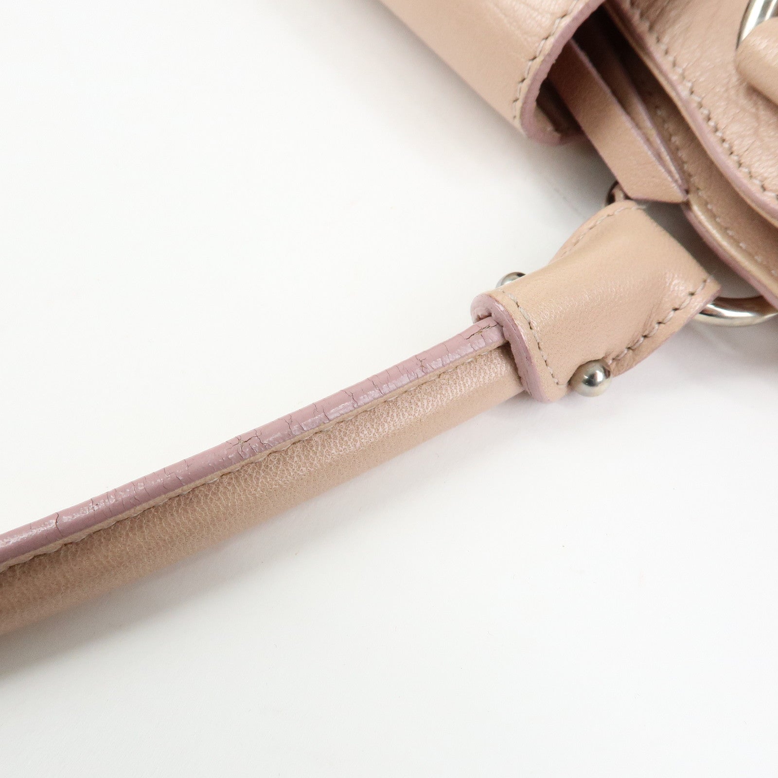Ferragamo Gancini Leather Shoulder Bag Hand Bag Pink