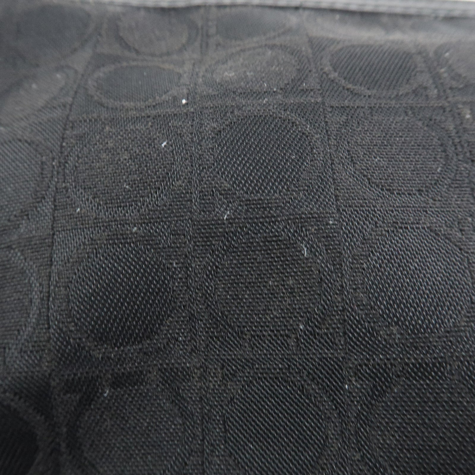 Ferragamo Gancini Canvas Leather Shoulder Bag Hand Bag Black