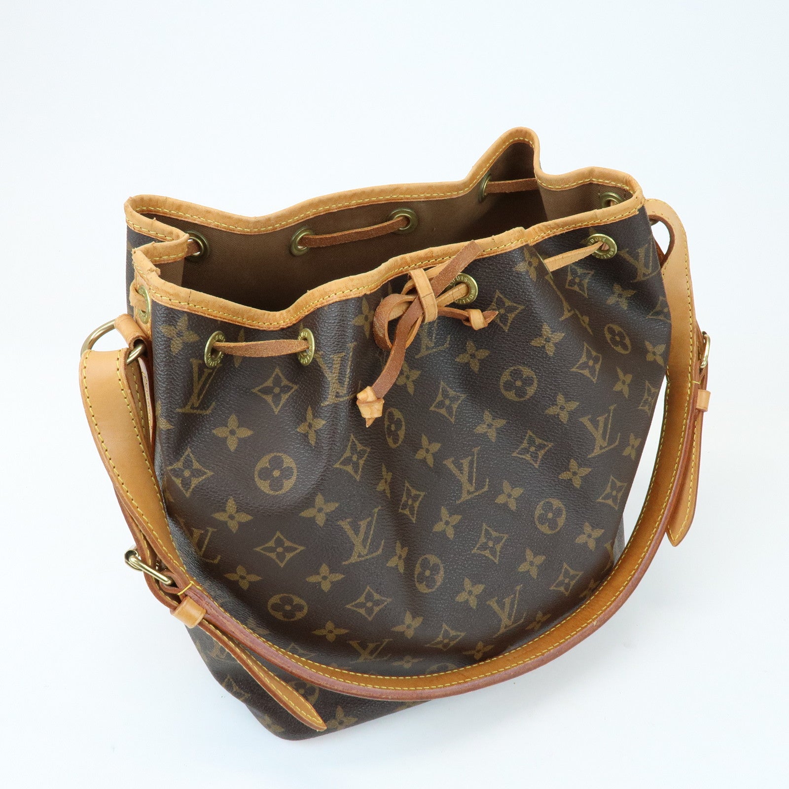 Louis Vuitton Monogram Canvas Petit Noe Shoulder Bag Brown M42226