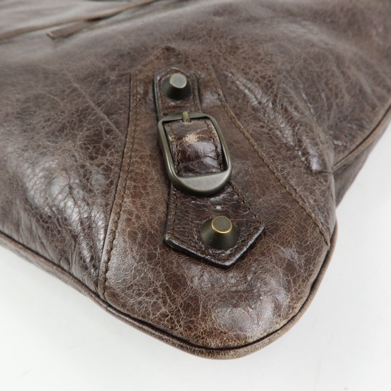 BALENCIAGA The Messenger Leather Shoulder Bag Brown 177289