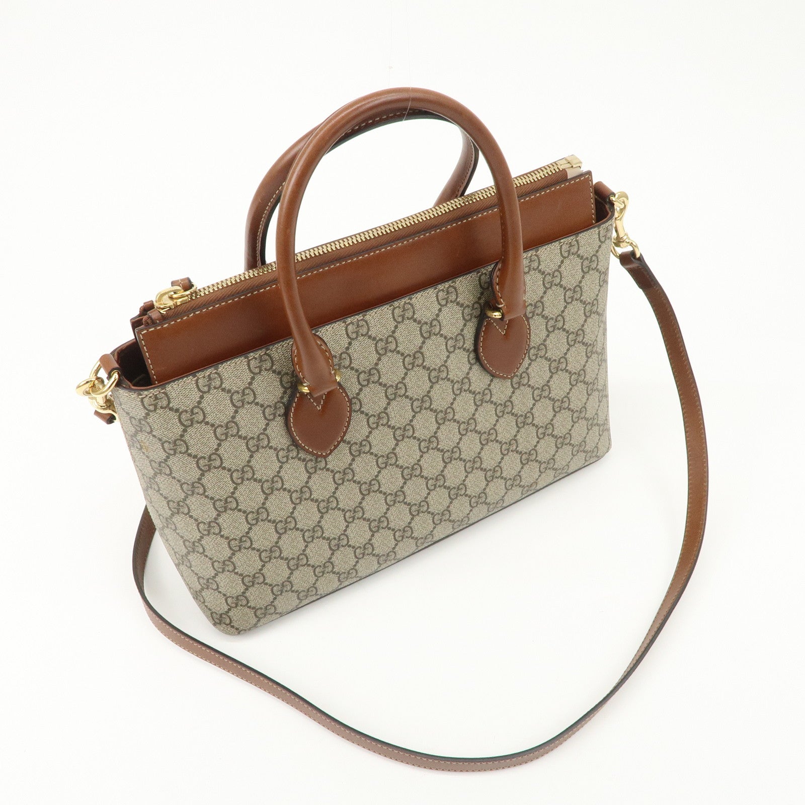 GUCCI GG Supreme GG Supreme 2WAY Bag Hand Bag Beige 409534