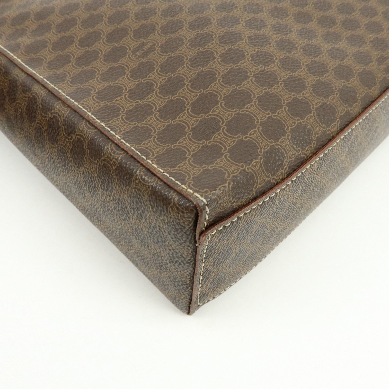 CELINE Macadam PVC Leather Shoulder Bag Brown