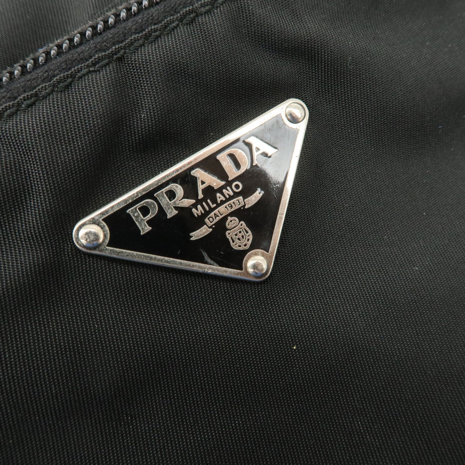 PRADA Triangle Logo Nylon Shoulder Bag Crossbody Bag Black BT0166