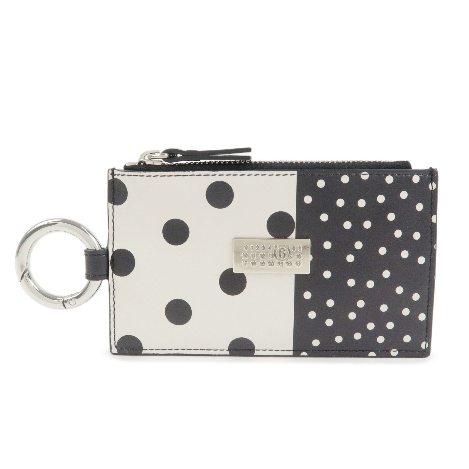 Maison Margiela MM6 Scarf Print Leather Card Case Card Holder Black