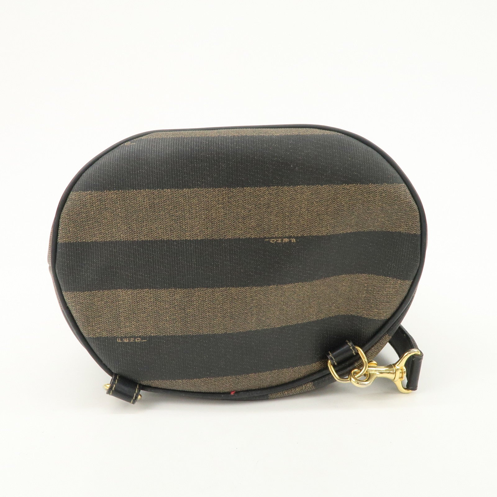 FENDI PVC Canvas Leather Back Pack Body Bag Black Brown 14559