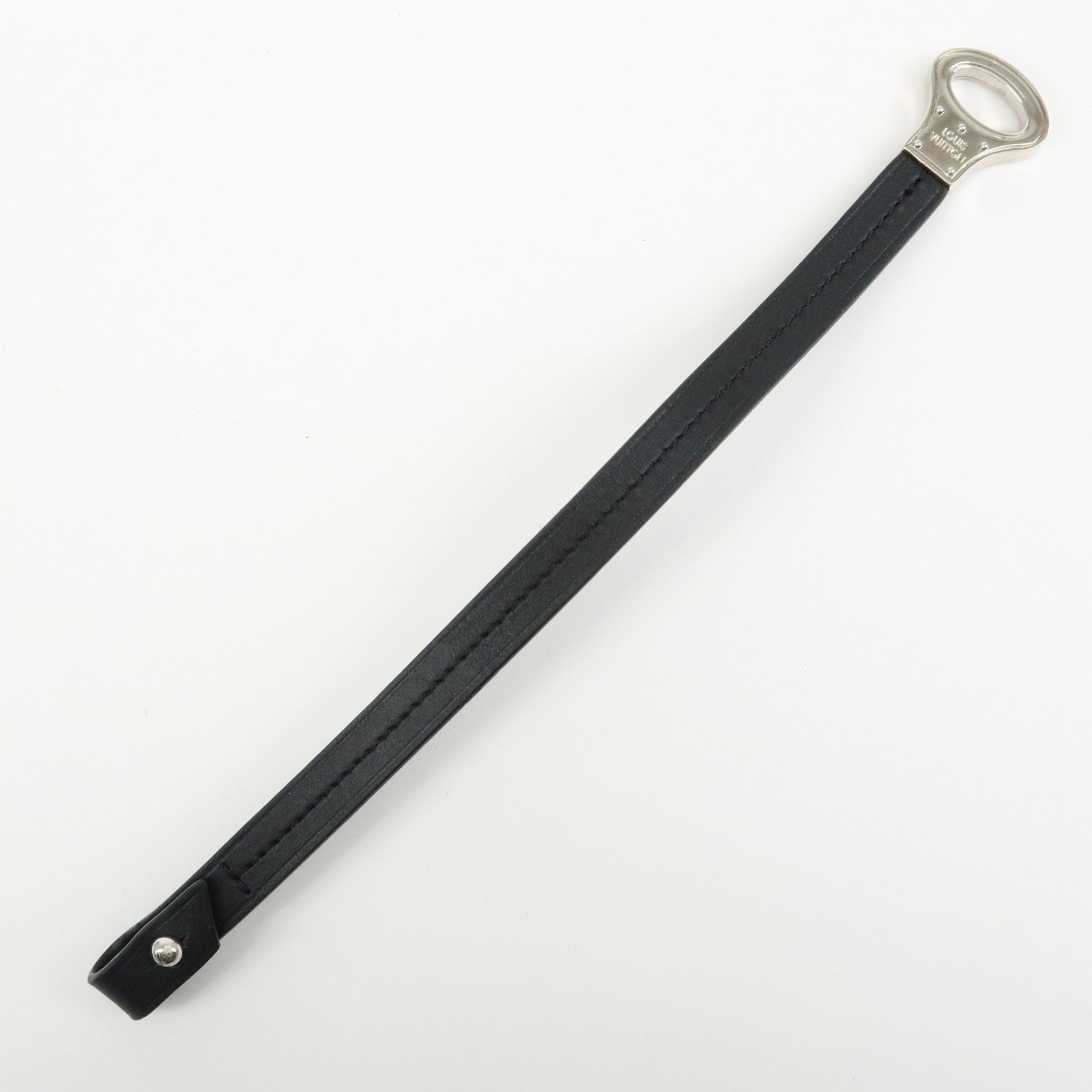 Louis Vuitton Bracelet Archive Leather Metal Bracelet Black M6290