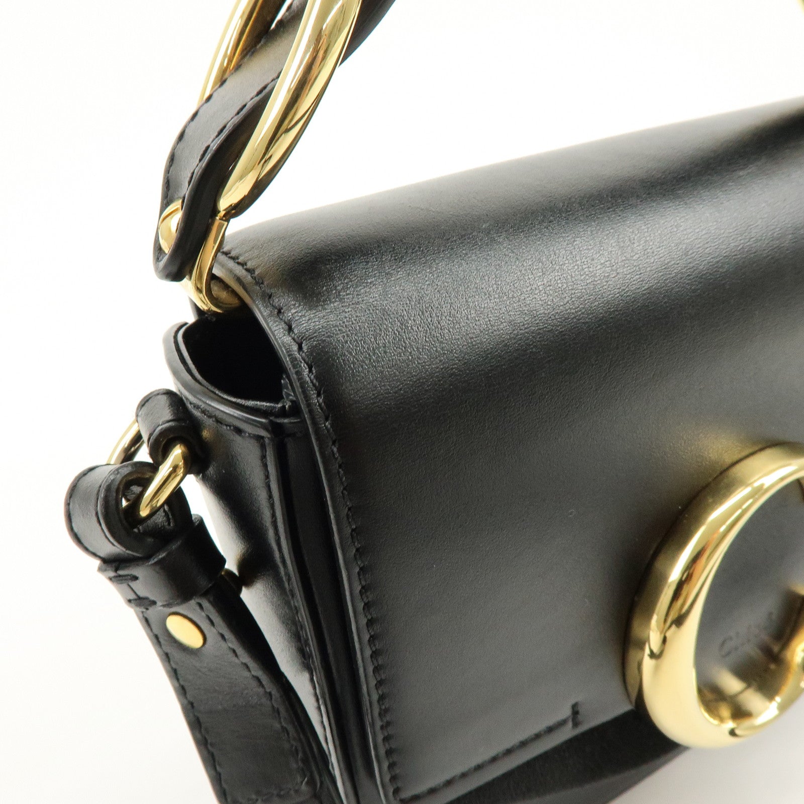 Chloe See By Chloe Leather 2Way Bag Shoulder Bag Hand Bag Black