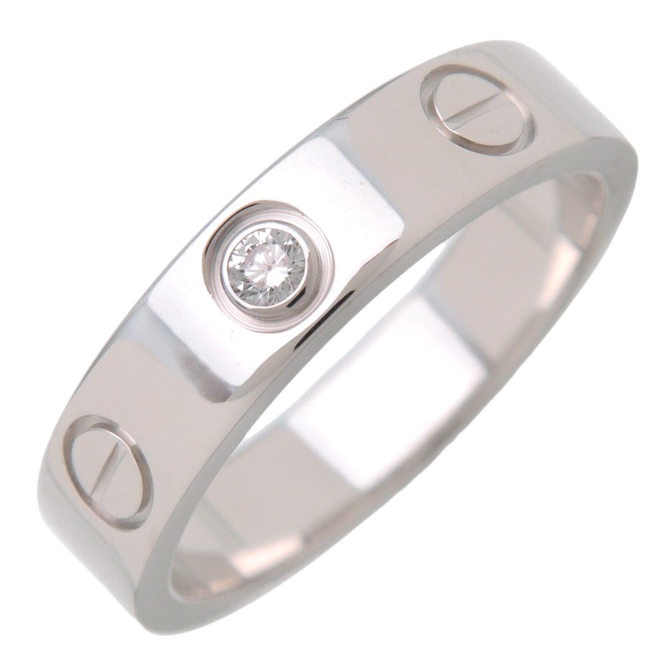 Cartier Mini Love 1P Diamond Ring # K18 750 US EU HK
