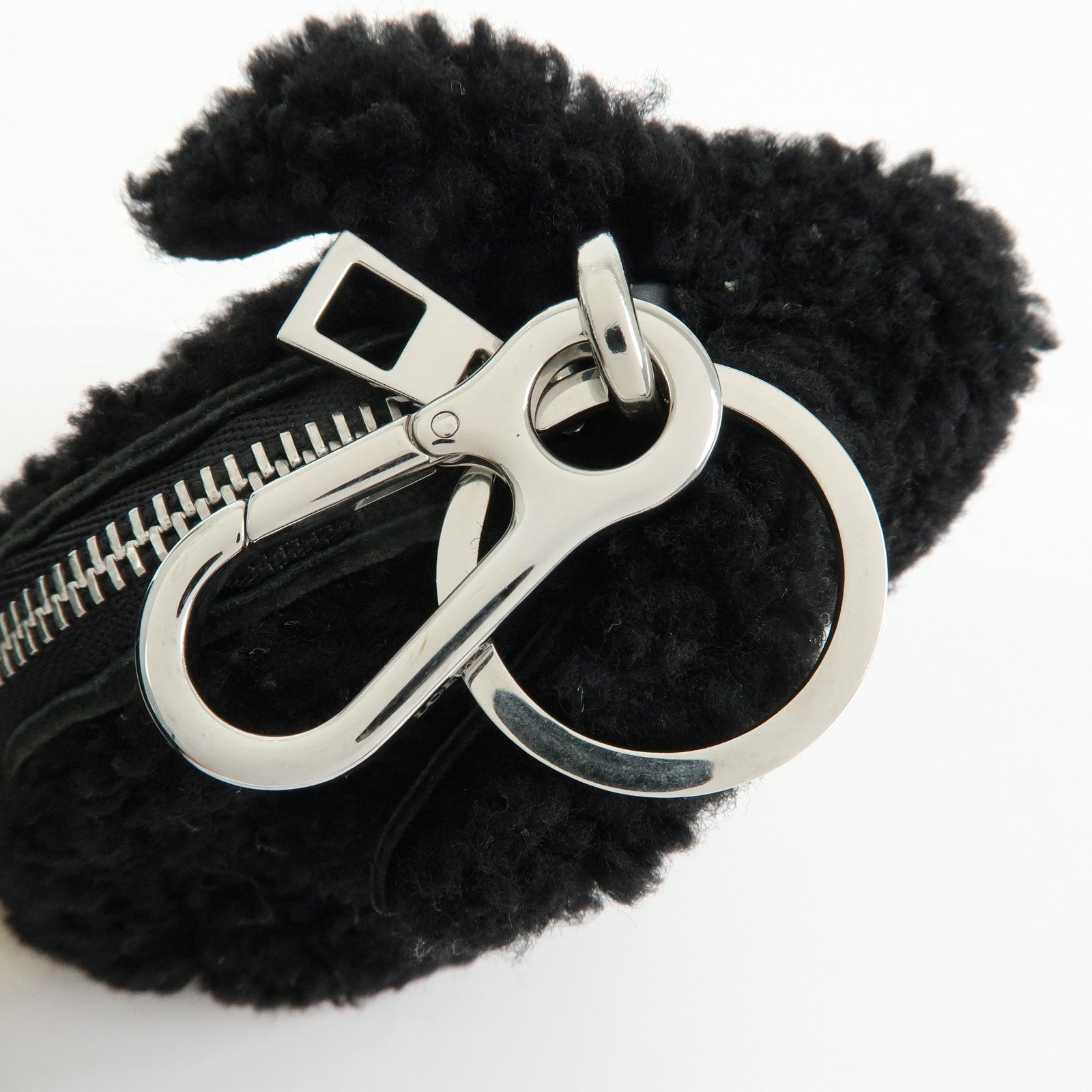 LOEWE Leather Rabbit Coin Case Coin Purse Black White
