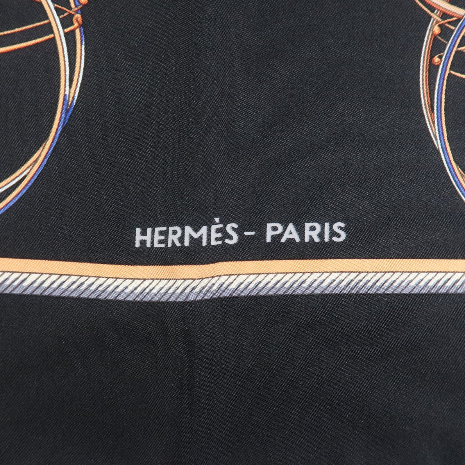 HERMES Carre 90 Silk 100% Scarf CAVALIERS FEULS Knight Print Navy Used