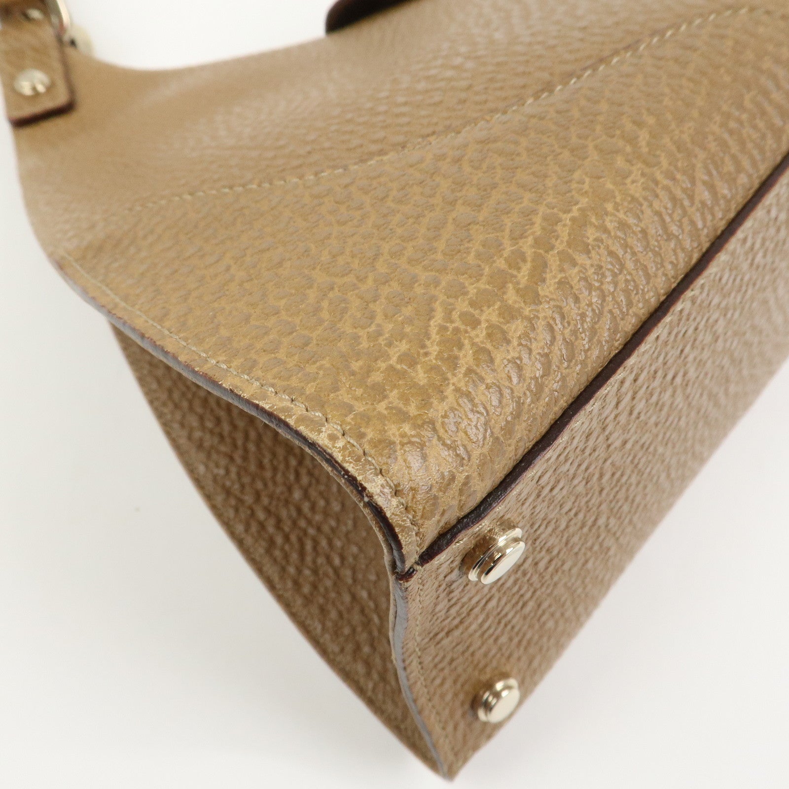 GUCCI Leather Shoulder Bag Hand Bag Brown 130995