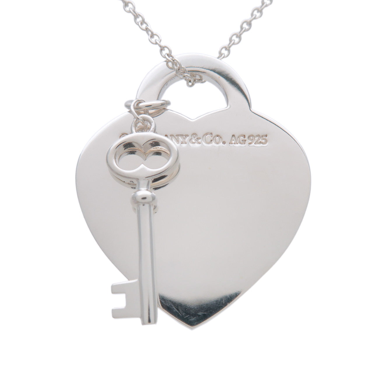 Tiffany & Co Return to Tiffany Heart Tag Key Necklace SV925 Silver