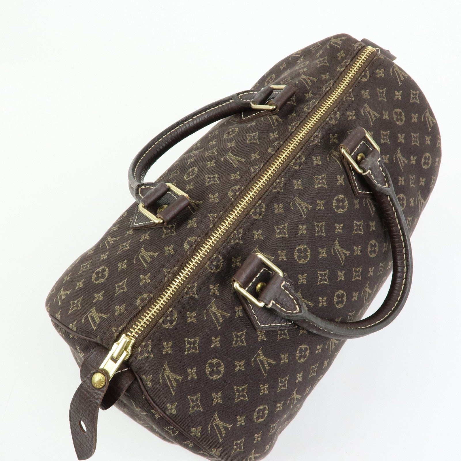 Louis Vuitton Monogram Mini Lin Speedy 30 Boston Bag Ebene M95224