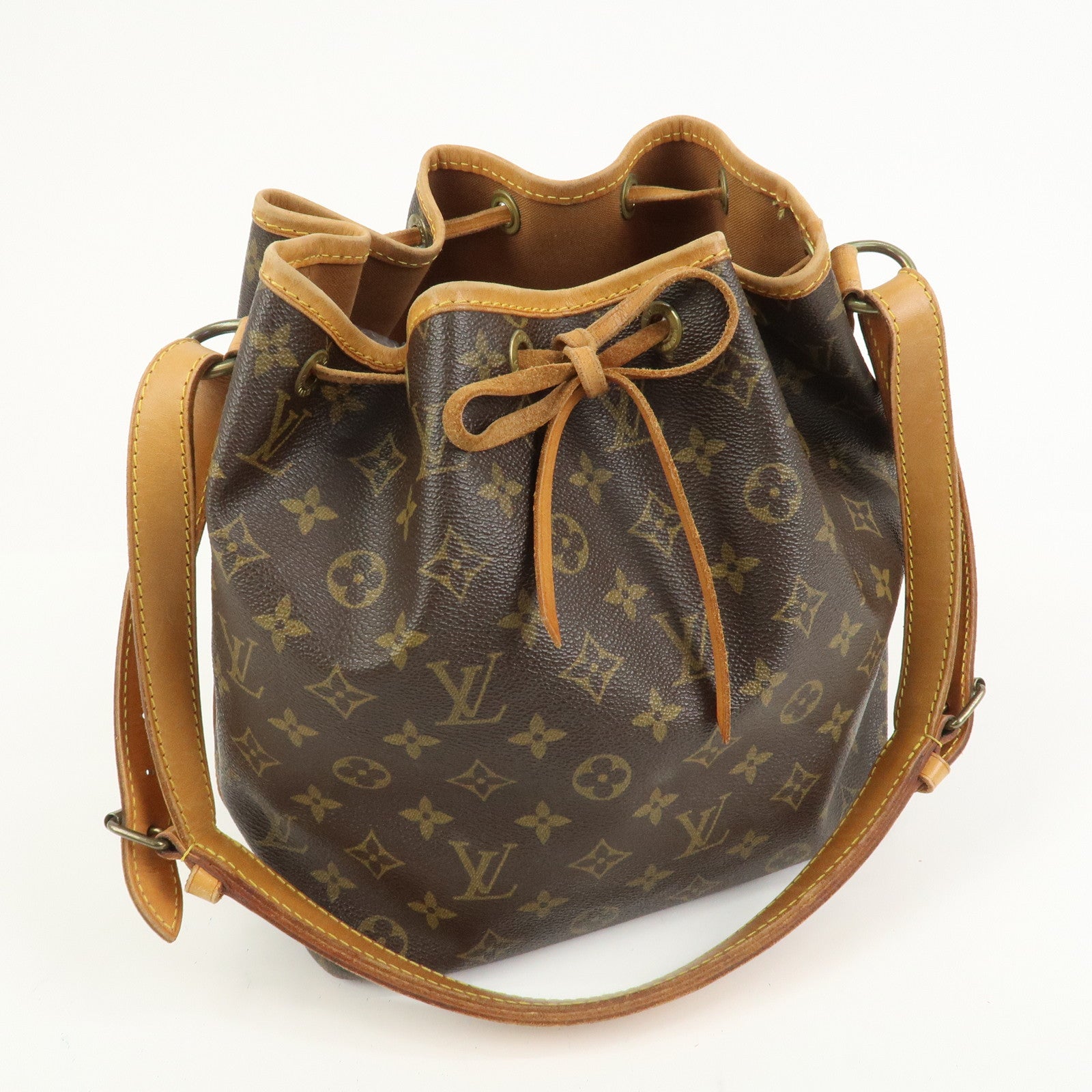 Louis Vuitton Monogram Petit Noe Shoulder Bag Brown M42226