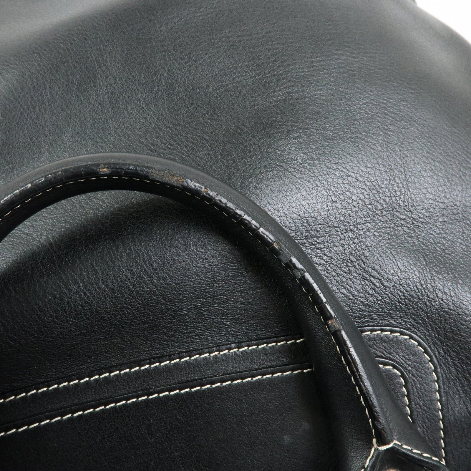CELINE Boogie Bag Leather Hand Bag Tote Bag Black Silver