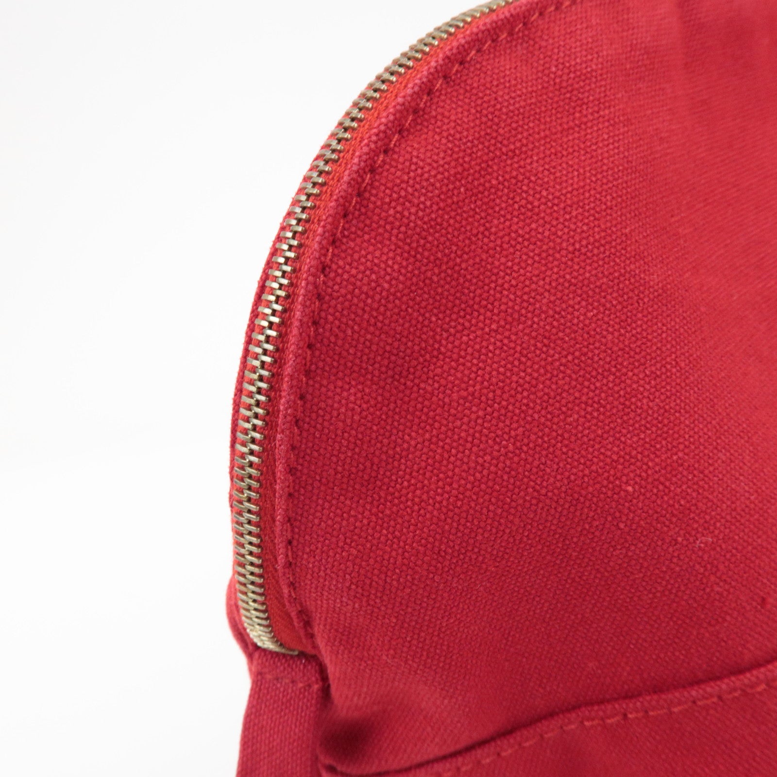 HERMES Bolide Toille H Leather Pouch GM Cosmetic Pouch Red